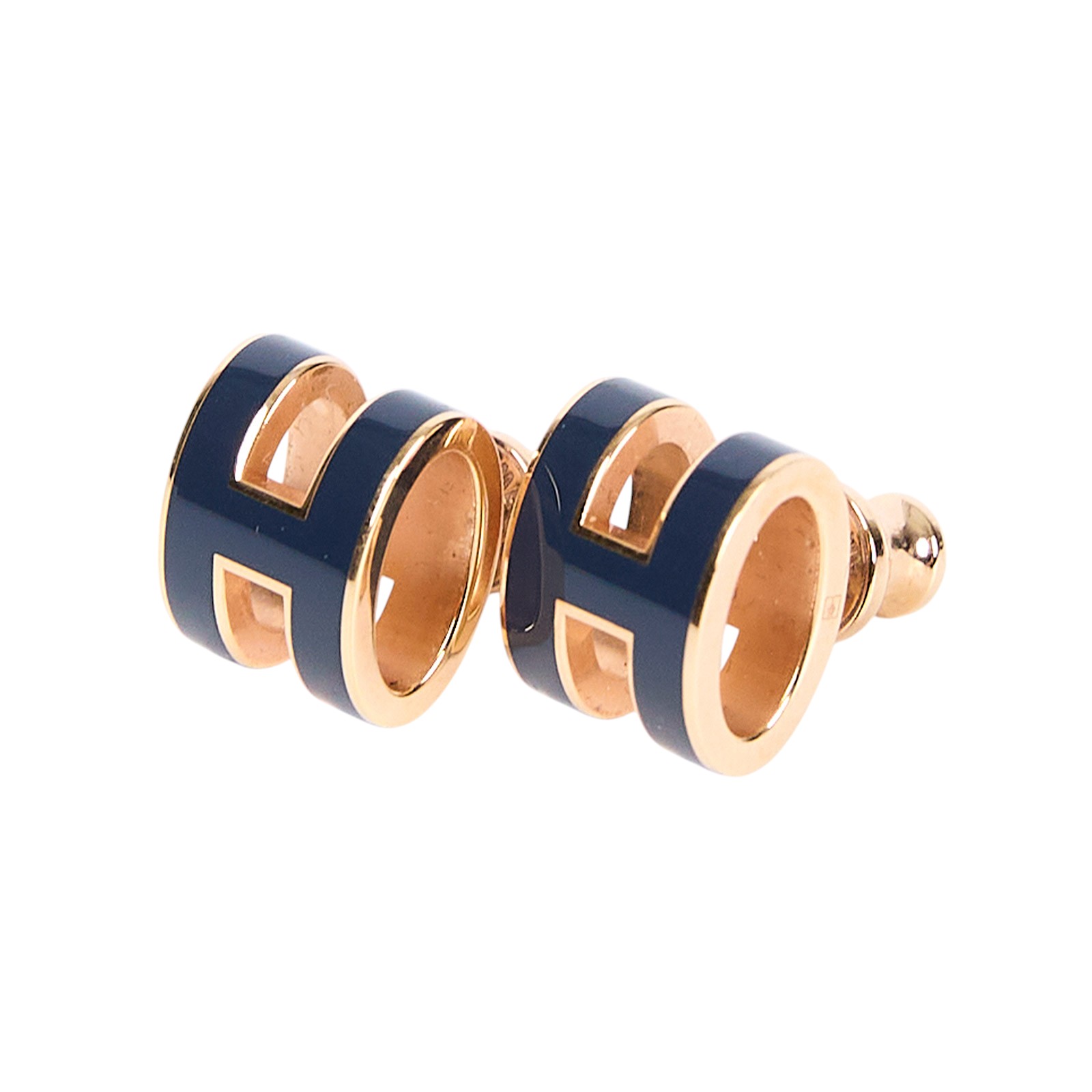 愛馬仕 Hermes Mini Pop H 耳釘 POPHE 藍色H 耳環 原廠盒子