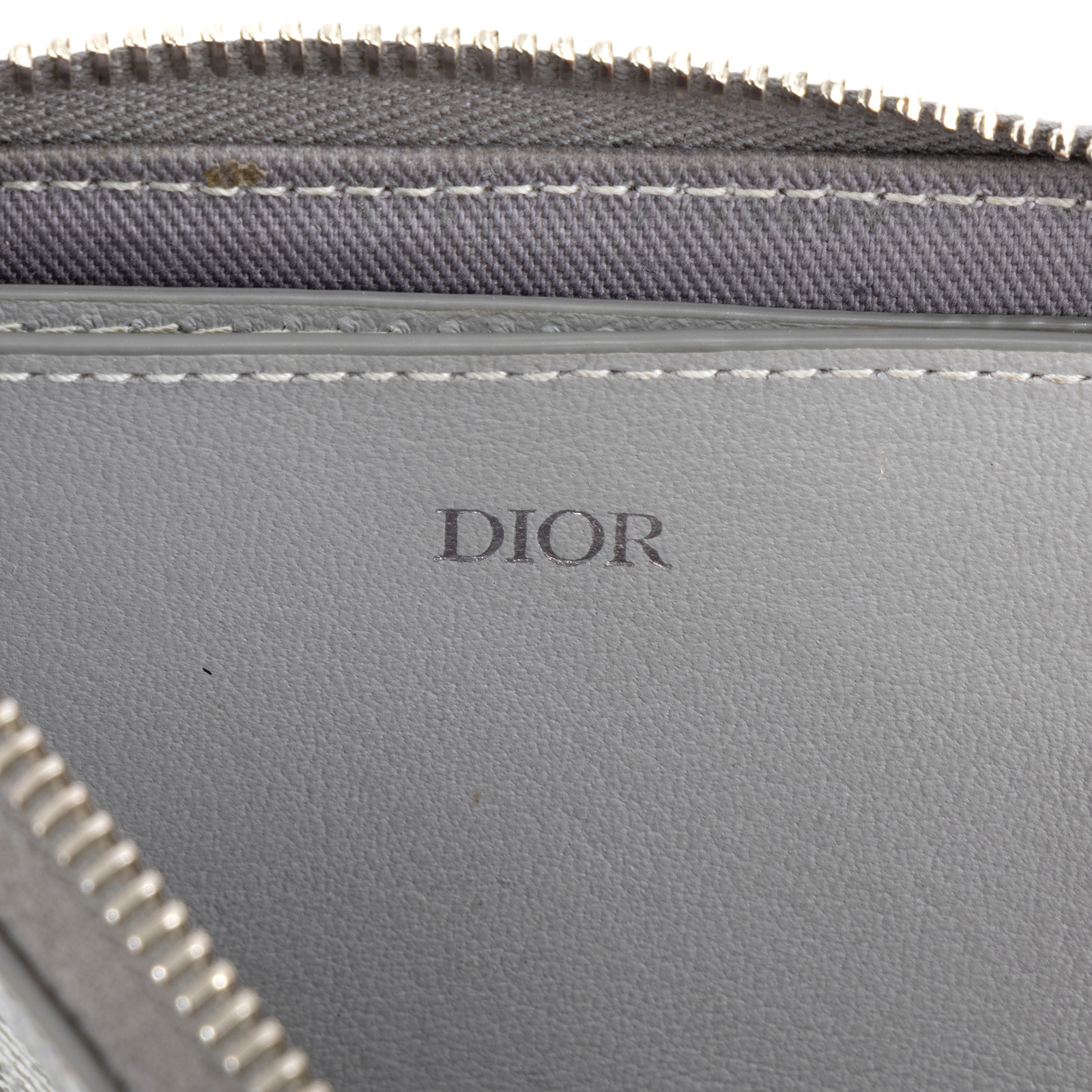 迪奧 CHRISTIAN DIOR Dior Oblique 緹花 2ESBC299DCO 灰色零錢包 原廠盒子/防塵袋/購買證明