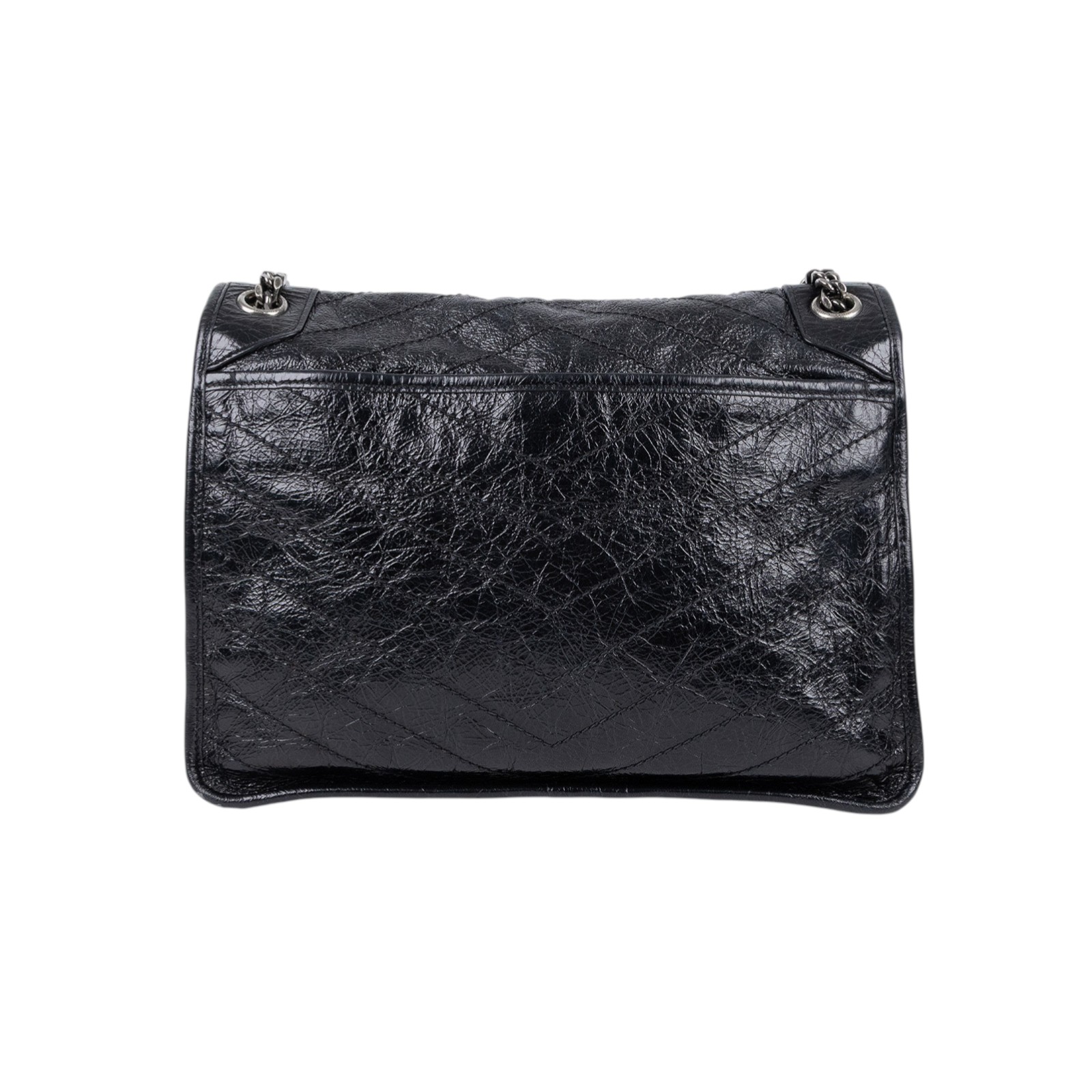 聖羅蘭 YSL SAINT LAURENT Niki 復古皮革 大型 手袋 肩背包 4988830EN04 黑NIKI 大款 防塵袋