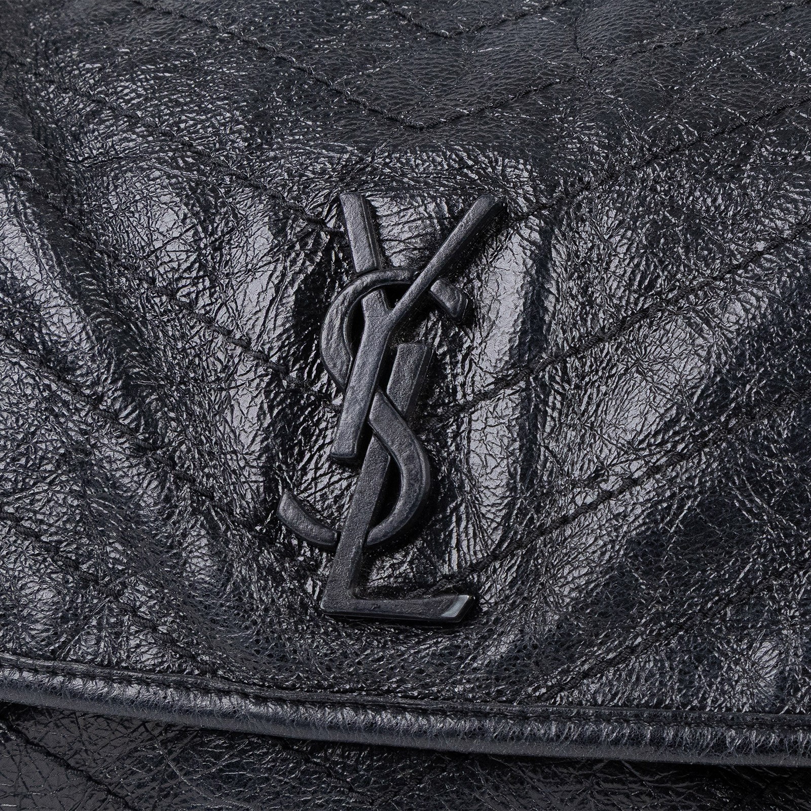 聖羅蘭 YSL SAINT LAURENT Niki 復古皮革 大型 手袋 肩背包 4988830EN04 黑NIKI 大款 防塵袋