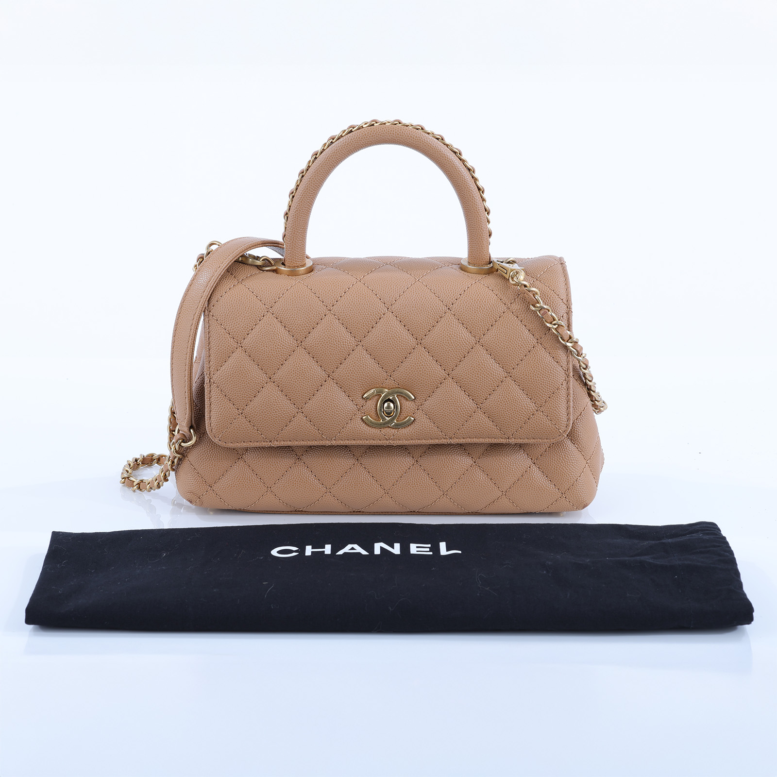 香奈兒 CHANEL Handle 24 手提 口蓋包 A92990 晶片款 泰奶COCO HANDLE 24CM 防塵袋