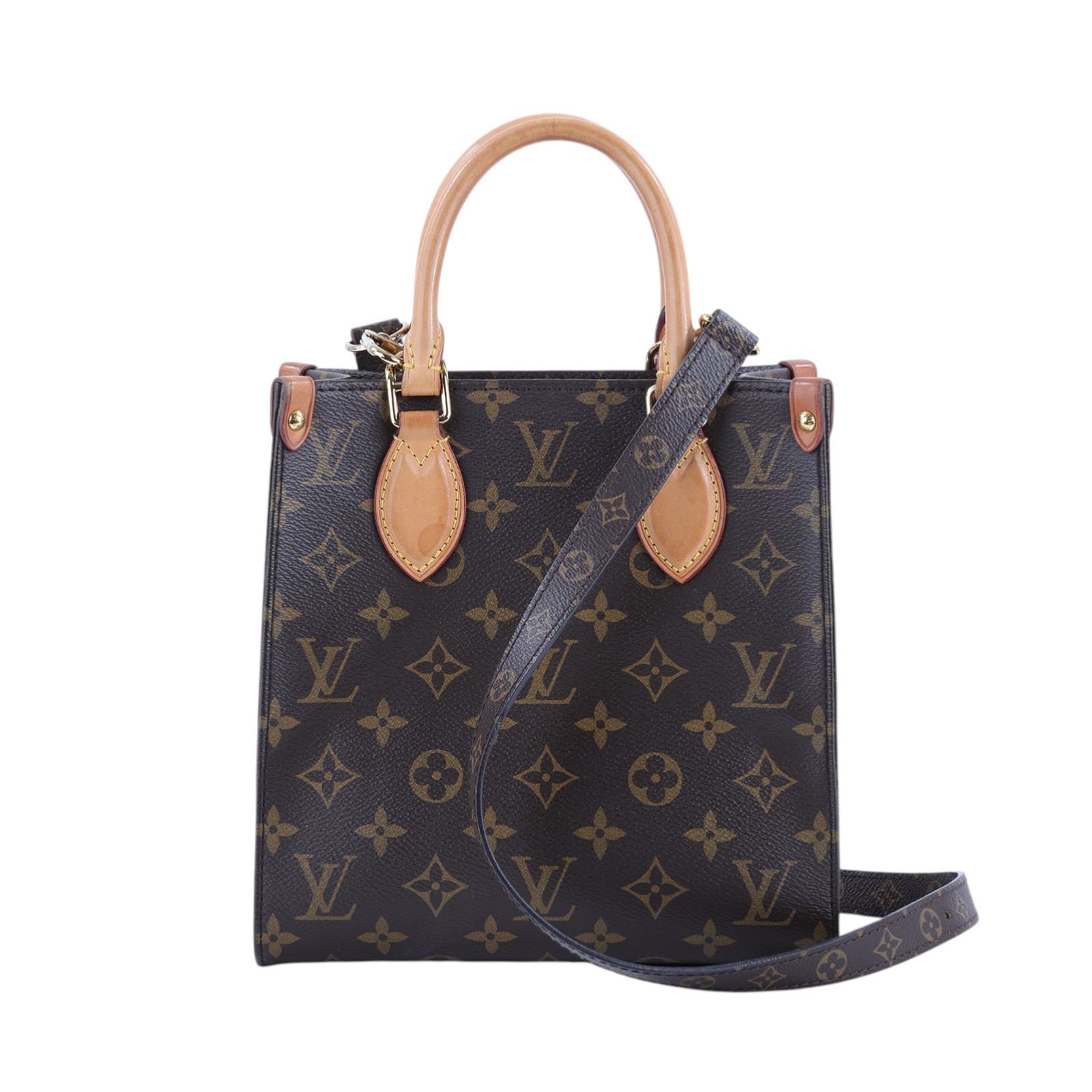 路易威登 LOUIS VUITTON Sac Plat BB 帆布手提 斜背包 M46265 晶片款 原花SAC PLAT BB 背帶