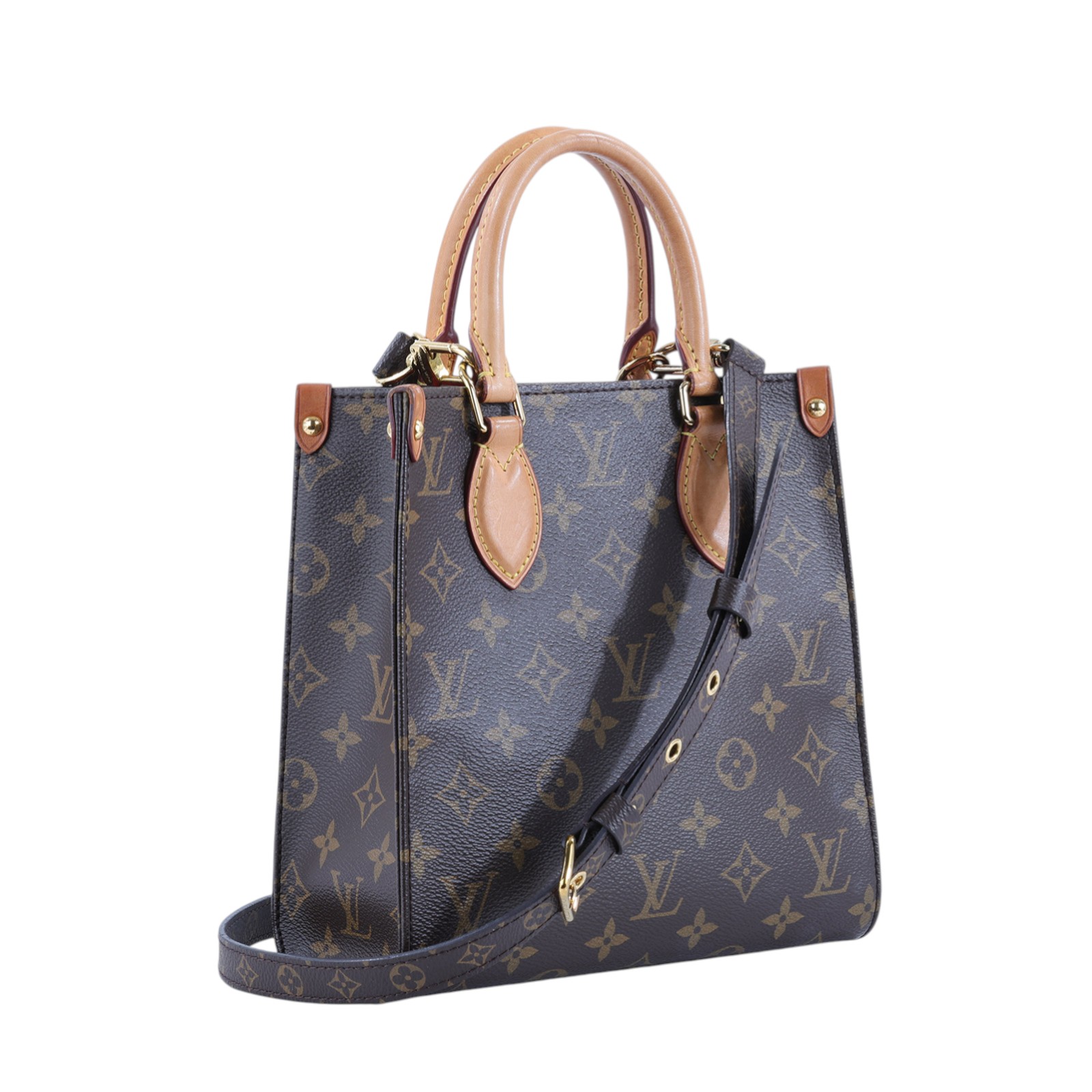 路易威登 LOUIS VUITTON Sac Plat BB 帆布手提 斜背包 M46265 晶片款 原花SAC PLAT BB 背帶