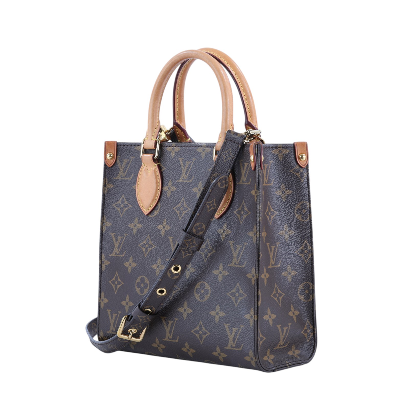 路易威登 LOUIS VUITTON Sac Plat BB 帆布手提 斜背包 M46265 晶片款 原花SAC PLAT BB 背帶