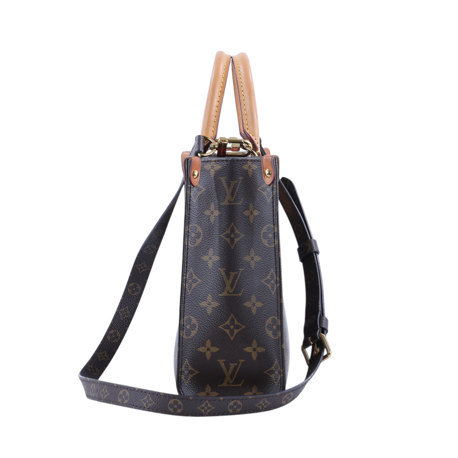 路易威登 LOUIS VUITTON Sac Plat BB 帆布手提 斜背包 M46265 晶片款 原花SAC PLAT BB 背帶