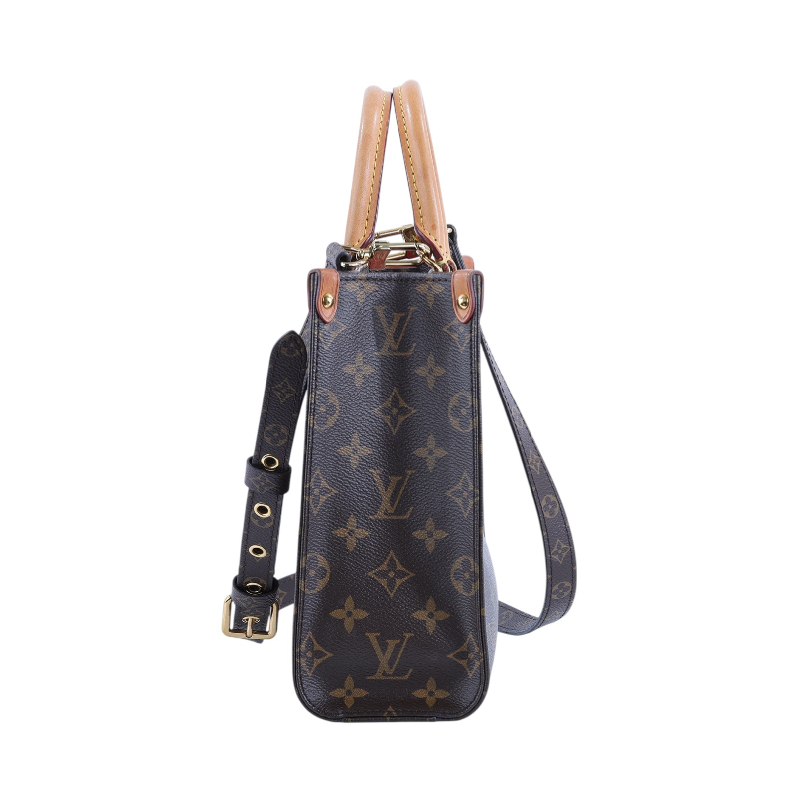 路易威登 LOUIS VUITTON Sac Plat BB 帆布手提 斜背包 M46265 晶片款 原花SAC PLAT BB 背帶