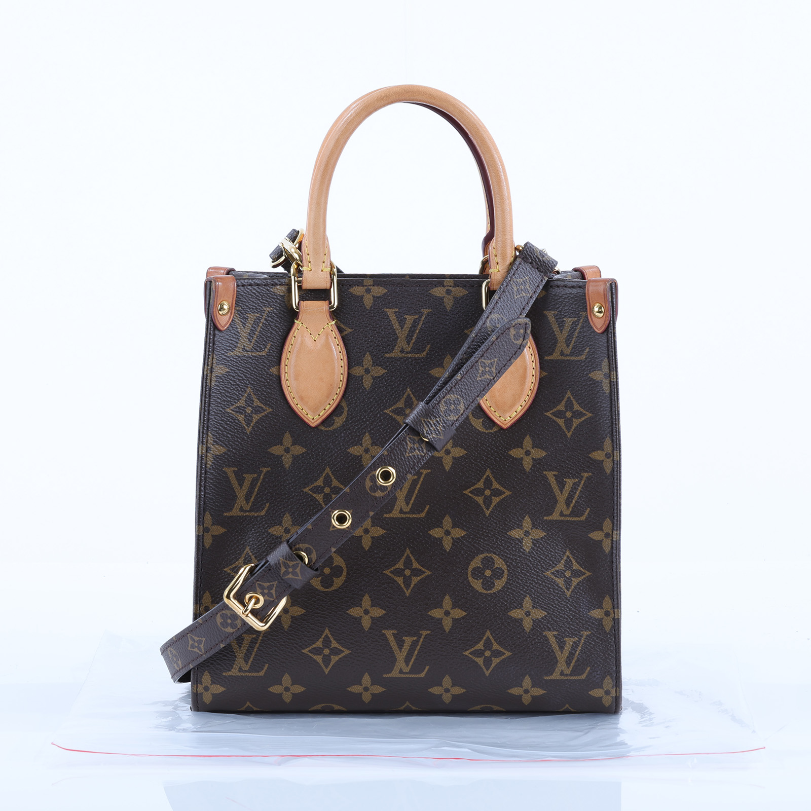 路易威登 LOUIS VUITTON Sac Plat BB 帆布手提 斜背包 M46265 晶片款 原花SAC PLAT BB 背帶