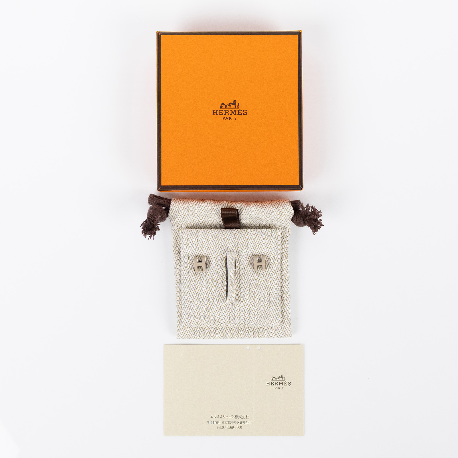 愛馬仕 Hermes Mini Pop H 耳釘 淺褐色 H608002FP55 灰褐色POP H MINI耳環 原廠盒子/防塵袋