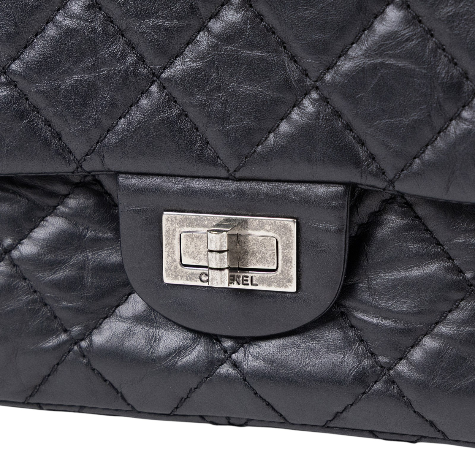 香奈兒 CHANEL 2.55 28CM  斜背 肩背口蓋包 黑色  12開 黑色2.55 28CM 防塵袋