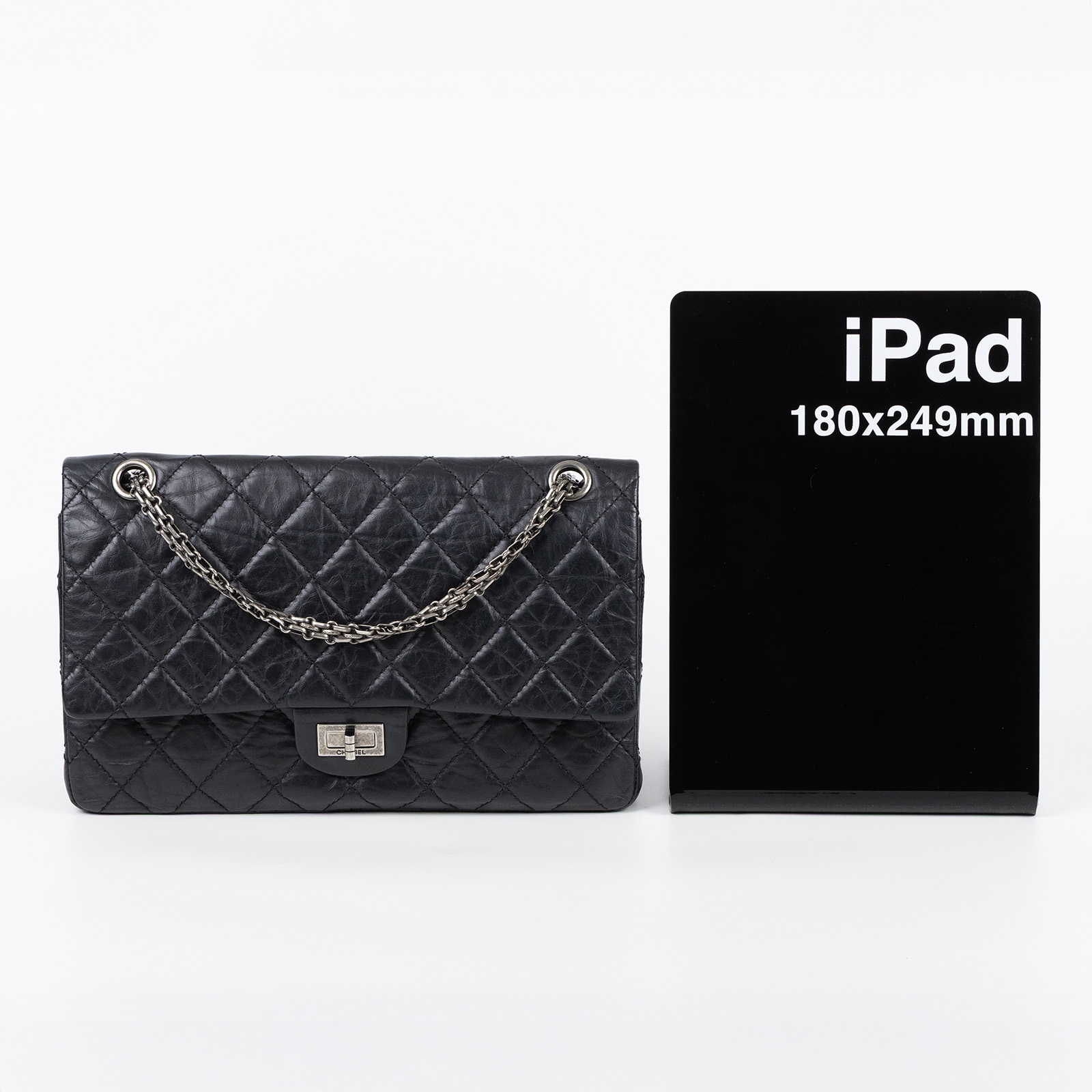 香奈兒 CHANEL 2.55 28CM  斜背 肩背口蓋包 黑色  12開 黑色2.55 28CM 防塵袋