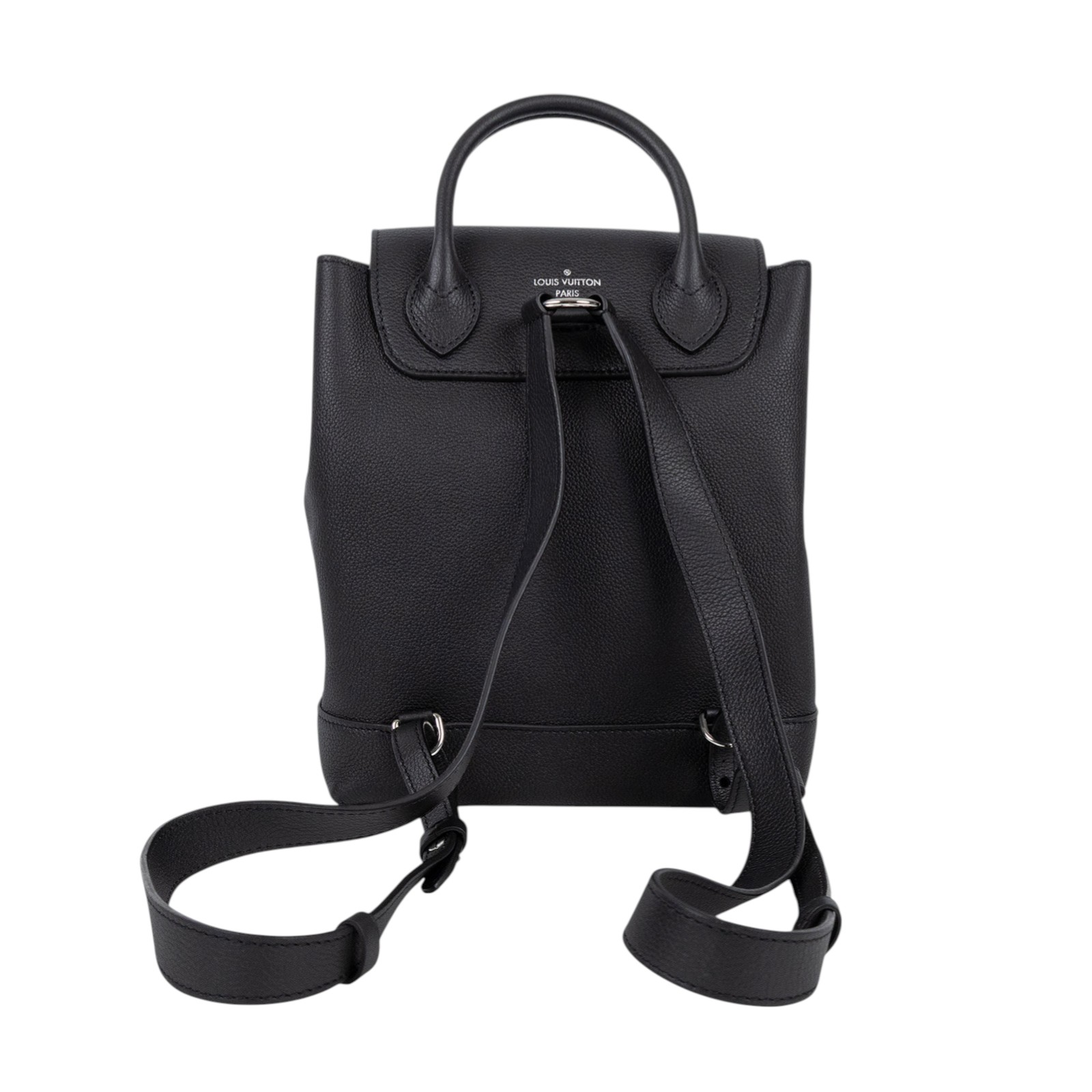 路易威登 LOUIS VUITTON Lockme Backpack 翻蓋 束口 後背包 M41815 黑LOCKME後背包 原廠盒子/防塵袋