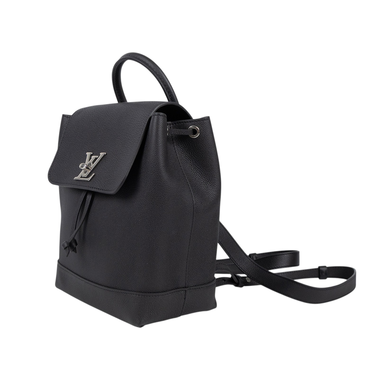 路易威登 LOUIS VUITTON Lockme Backpack 翻蓋 束口 後背包 M41815 黑LOCKME後背包 原廠盒子/防塵袋