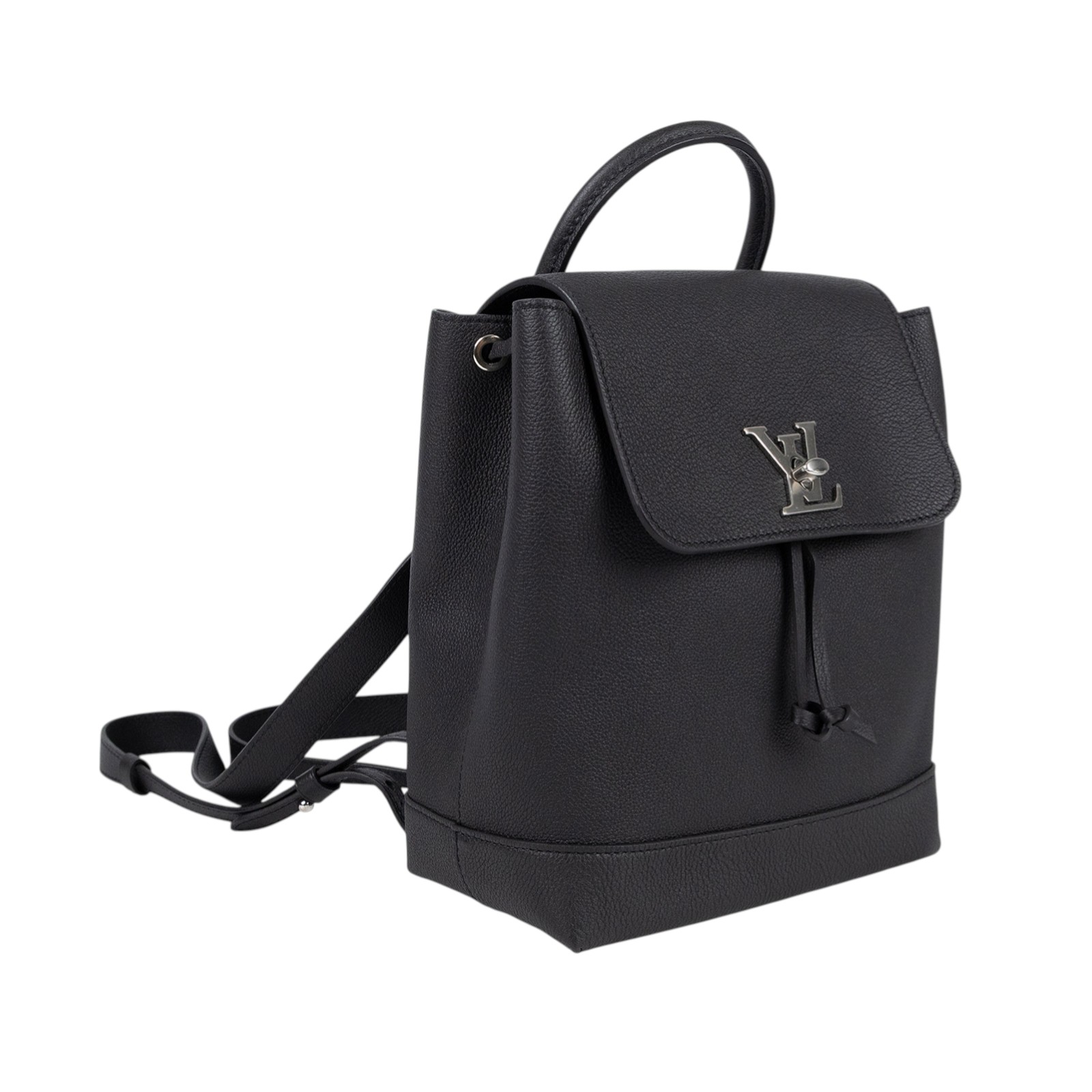 路易威登 LOUIS VUITTON Lockme Backpack 翻蓋 束口 後背包 M41815 黑LOCKME後背包 原廠盒子/防塵袋