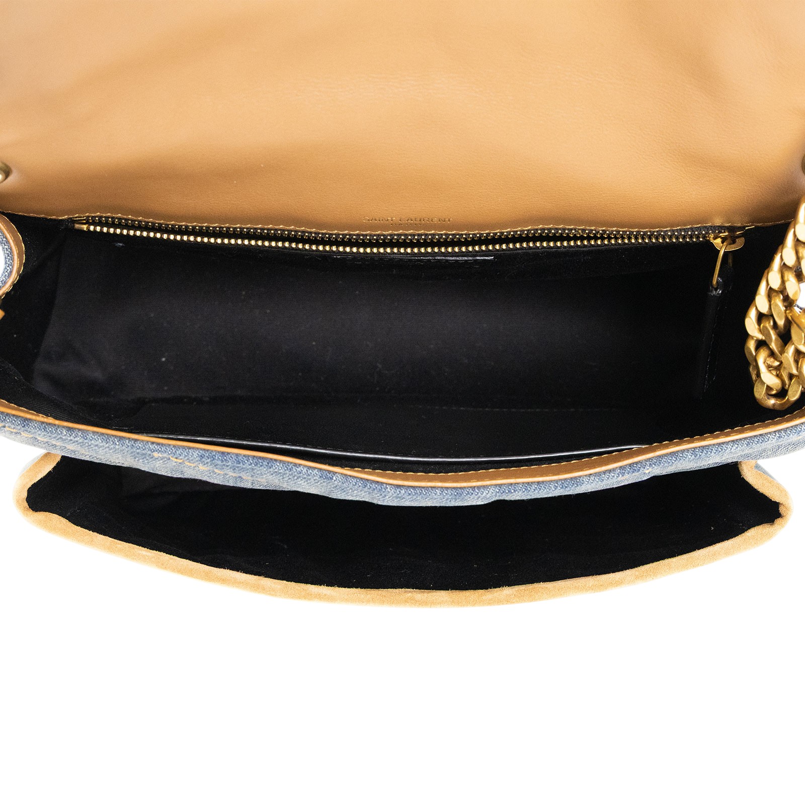 聖羅蘭 YSL SAINT LAURENT Niki 復古皮革 中型手袋 丹寧 6331842PT67 牛仔NIKI 中號 防塵袋