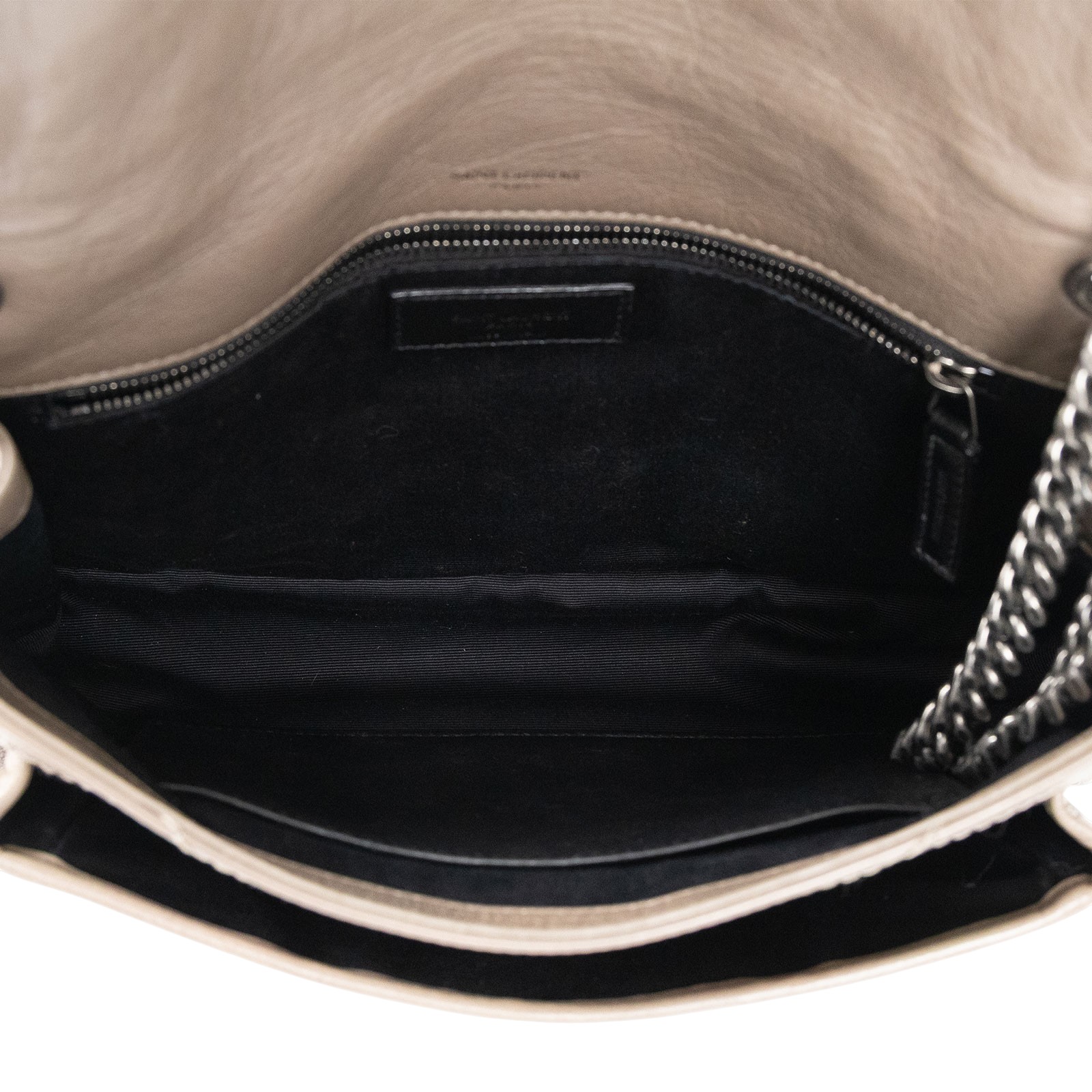 聖羅蘭 YSL SAINT LAURENT Niki 復古皮革 中型手袋 銀色五金 6331580EN04 奶茶色NIKI中號 防塵袋