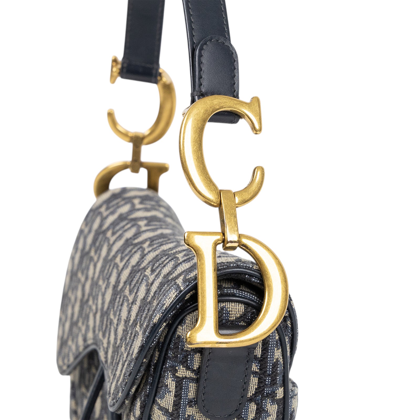 迪奧 CHRISTIAN DIOR Saddle 馬鞍袋 連肩帶 M0455CTZQ 藍緹花Saddle 馬鞍包 原廠盒子/背帶/保證卡/購買證明