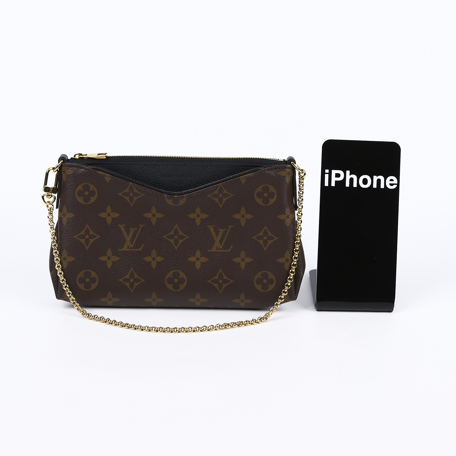 路易威登 LOUIS VUITTON Pallas 鍊帶 手提包 M41639 棕原花Pallas Clutch 手拿鏈條單肩斜背包 背帶/防塵袋/購買證明