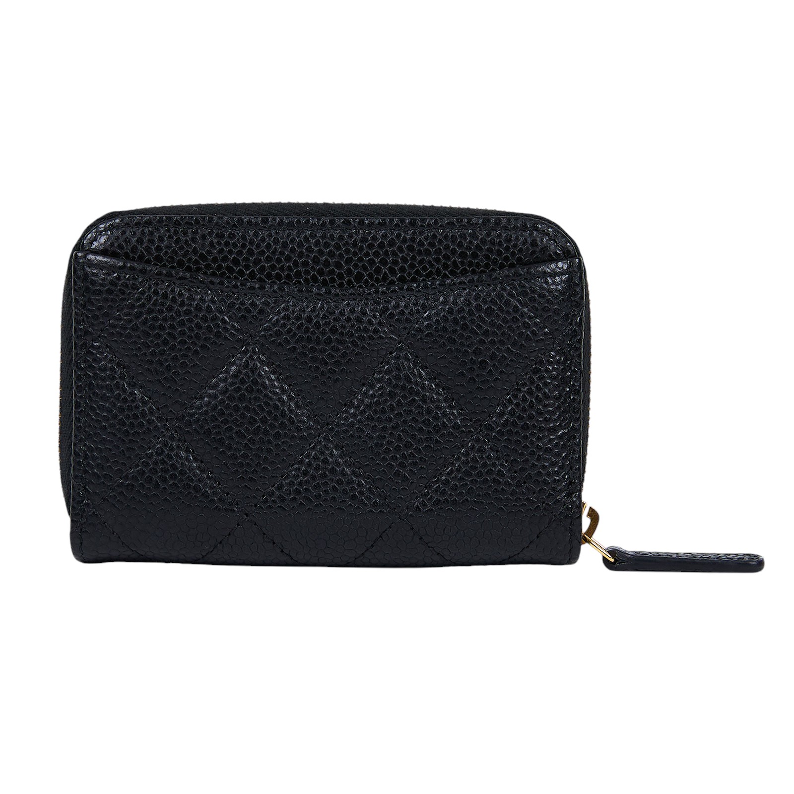 香奈兒 CHANEL 卡片零錢夾 荔枝皮 CC LOGO A69271 晶片款 黑荔枝拉鍊零錢包 防塵袋