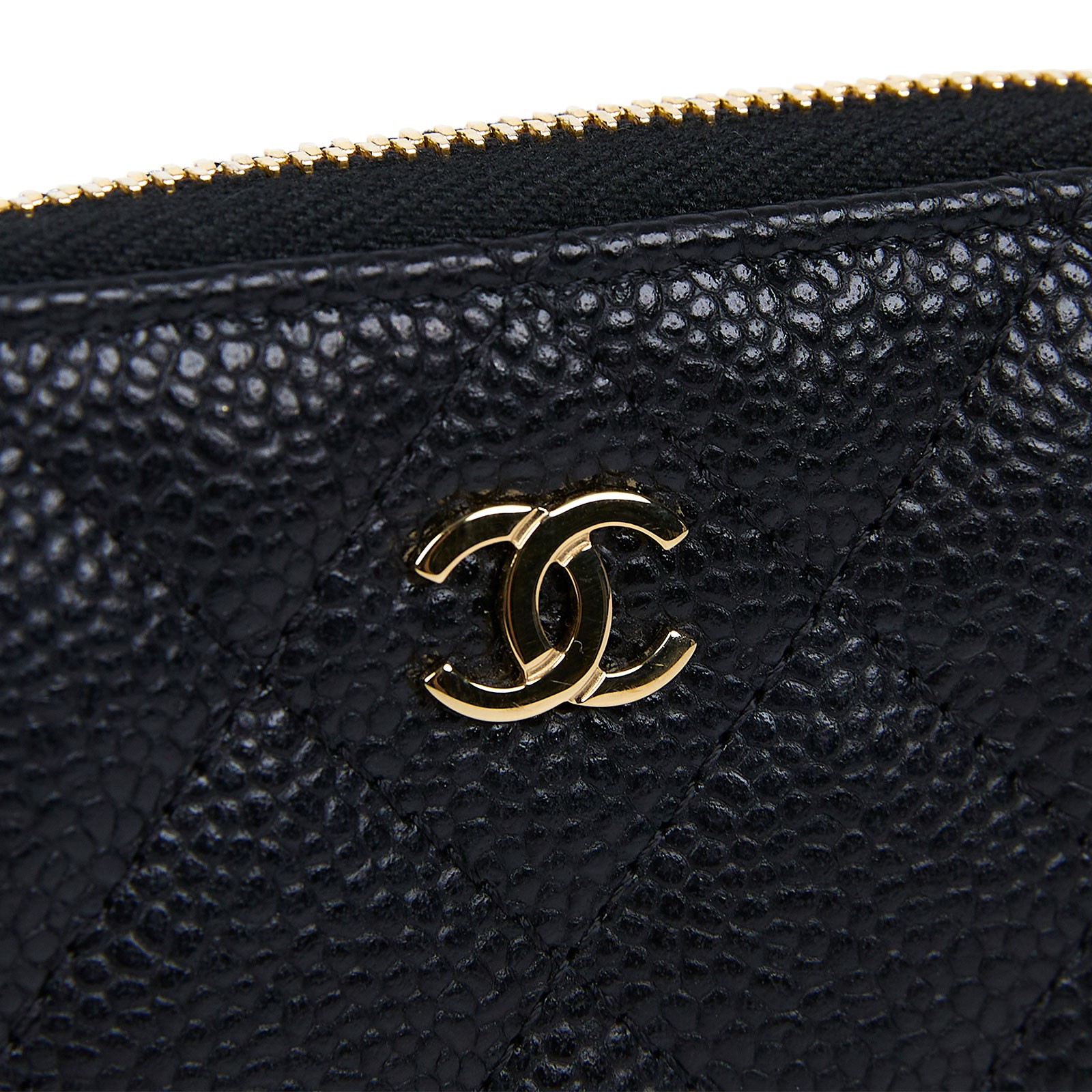 香奈兒 CHANEL 卡片零錢夾 荔枝皮 CC LOGO A69271 晶片款 黑荔枝拉鍊零錢包 防塵袋