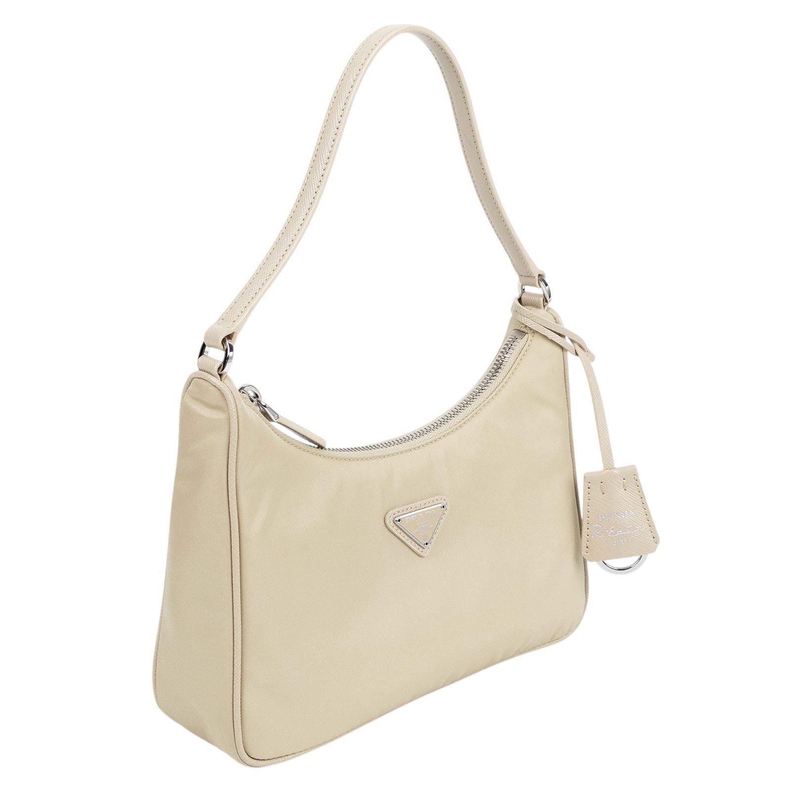 普拉達 PRADA Prada Re-Edition 環保尼龍 迷你袋 1NE204 奶茶尼龍腋下包 保證卡/防塵袋