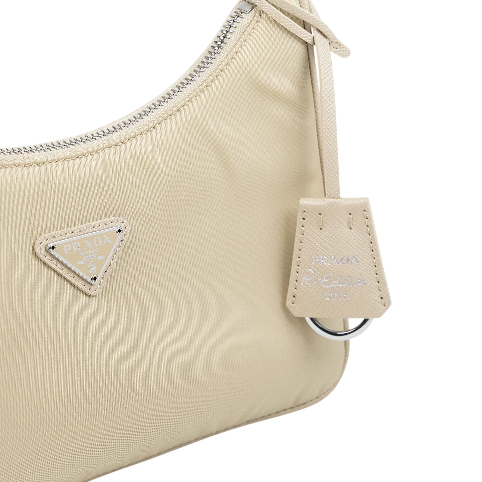 普拉達 PRADA Prada Re-Edition 環保尼龍 迷你袋 1NE204 奶茶尼龍腋下包 保證卡/防塵袋