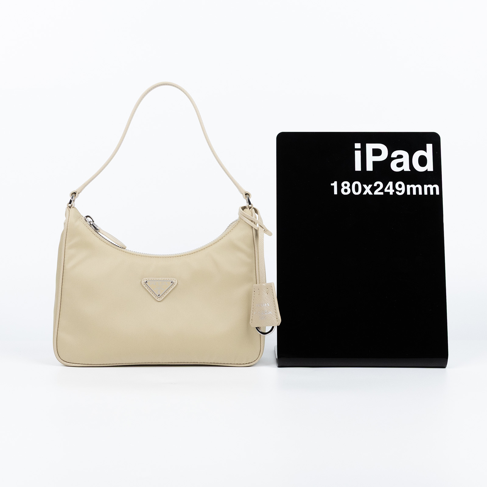 普拉達 PRADA Prada Re-Edition 環保尼龍 迷你袋 1NE204 奶茶尼龍腋下包 保證卡/防塵袋