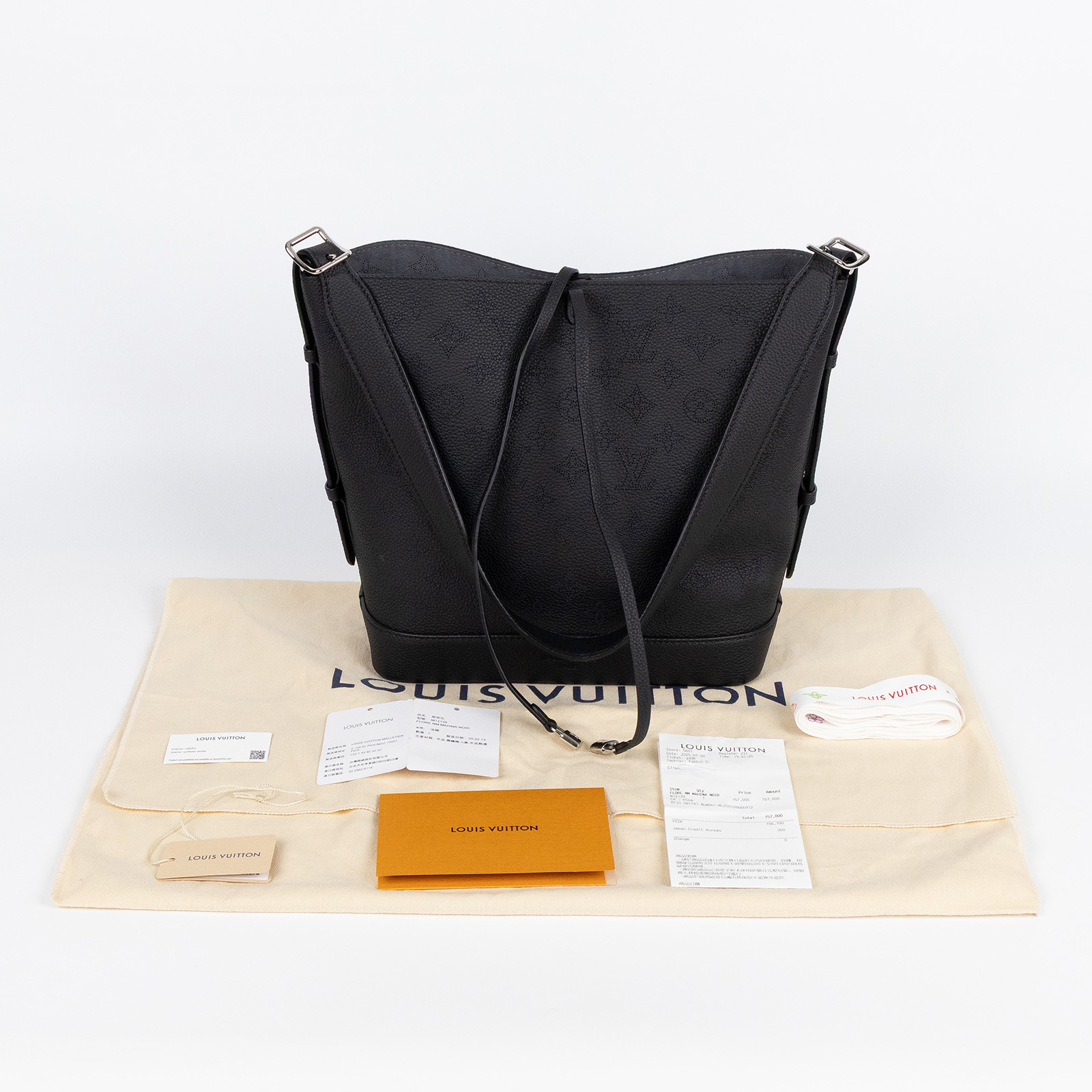 路易威登 LOUIS VUITTON Flore 肩背包 黑色 M12139 晶片款 黑Flore Mahina 防塵袋/購買證明