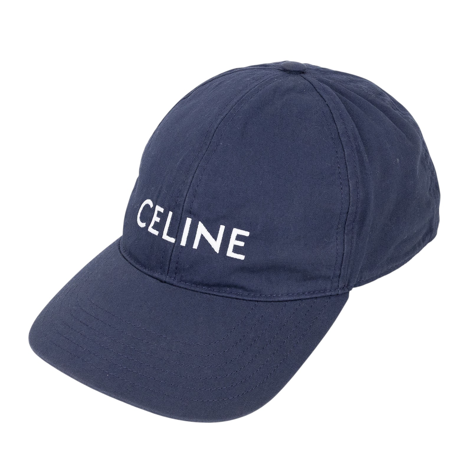 思琳 CELINE 棉質棒球帽 2AUA1969P_S 深藍LOGO老帽 無附屬品