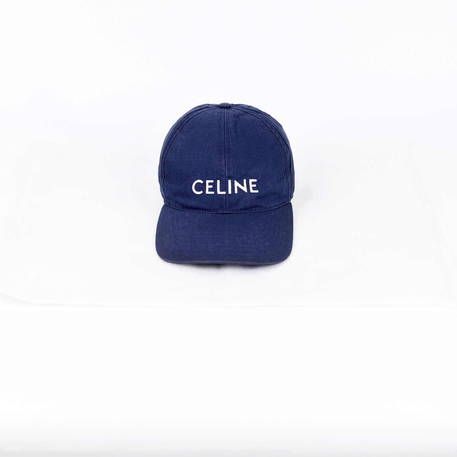 思琳 CELINE 棉質棒球帽 2AUA1969P_S 深藍LOGO老帽 無附屬品