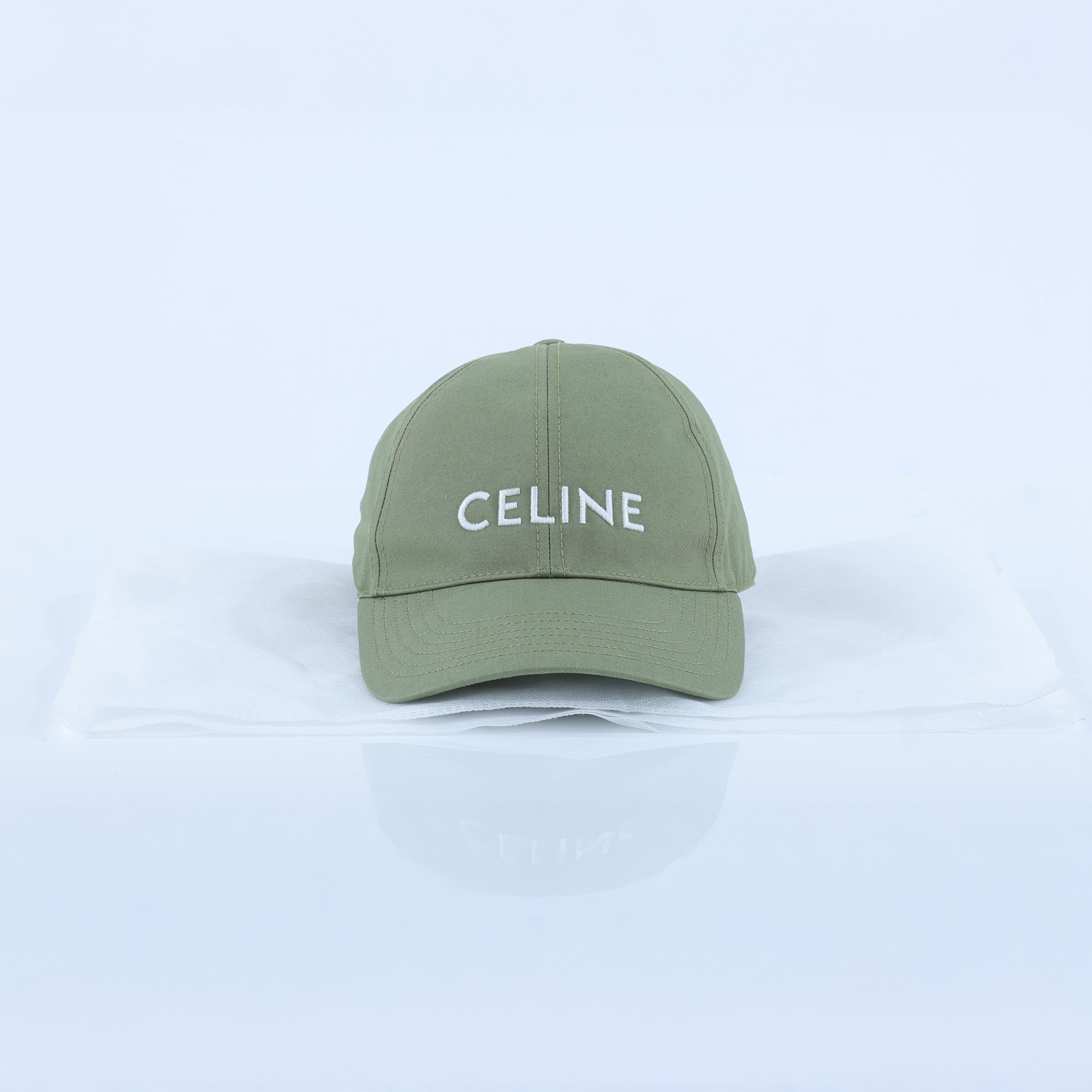 思琳 CELINE 棉質棒球帽 2AUA1969P_S 深綠LOGO老帽 無附屬品