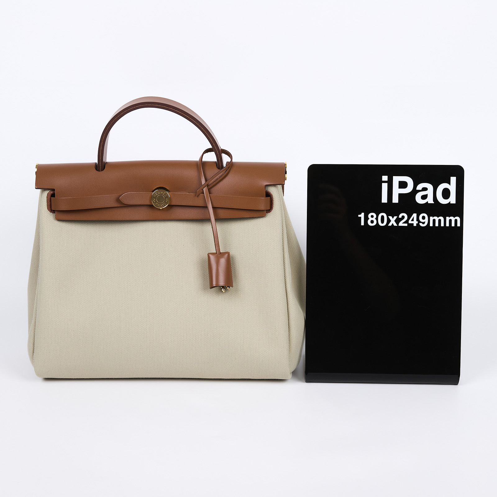 愛馬仕 Hermes Herbag Zip 31 HER31 B刻 金棕拼米白帆布HERBAG31 原廠盒子/防塵袋/鎖組