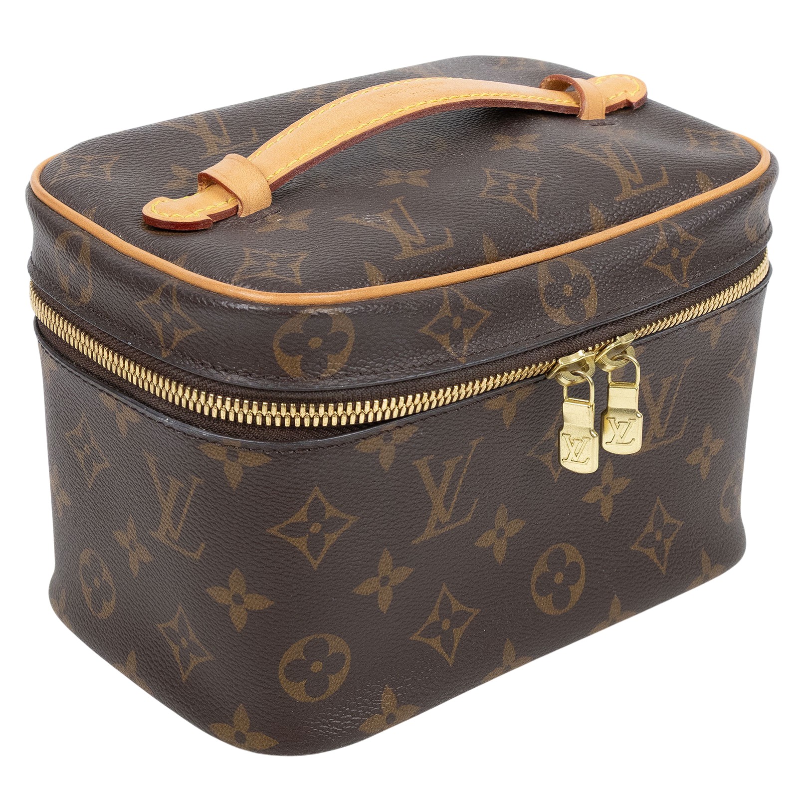 路易威登 LOUIS VUITTON Nice Mini 迷你 化妝箱 M44495 晶片款 棕原花Nice Mini化妝包 無附屬品