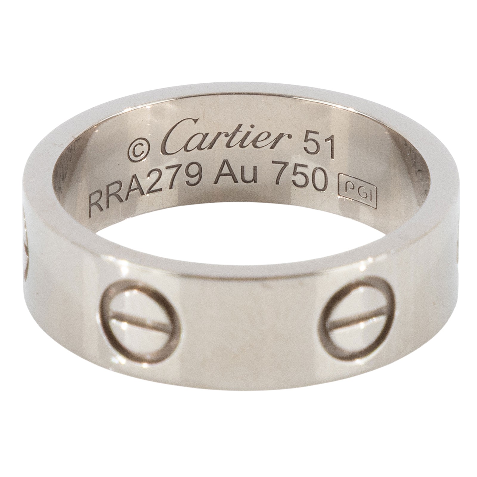 卡地亞 CARTIER Love 戒指 經典款 B4084751 WG LOVE戒指 #51 保書/原廠盒子2