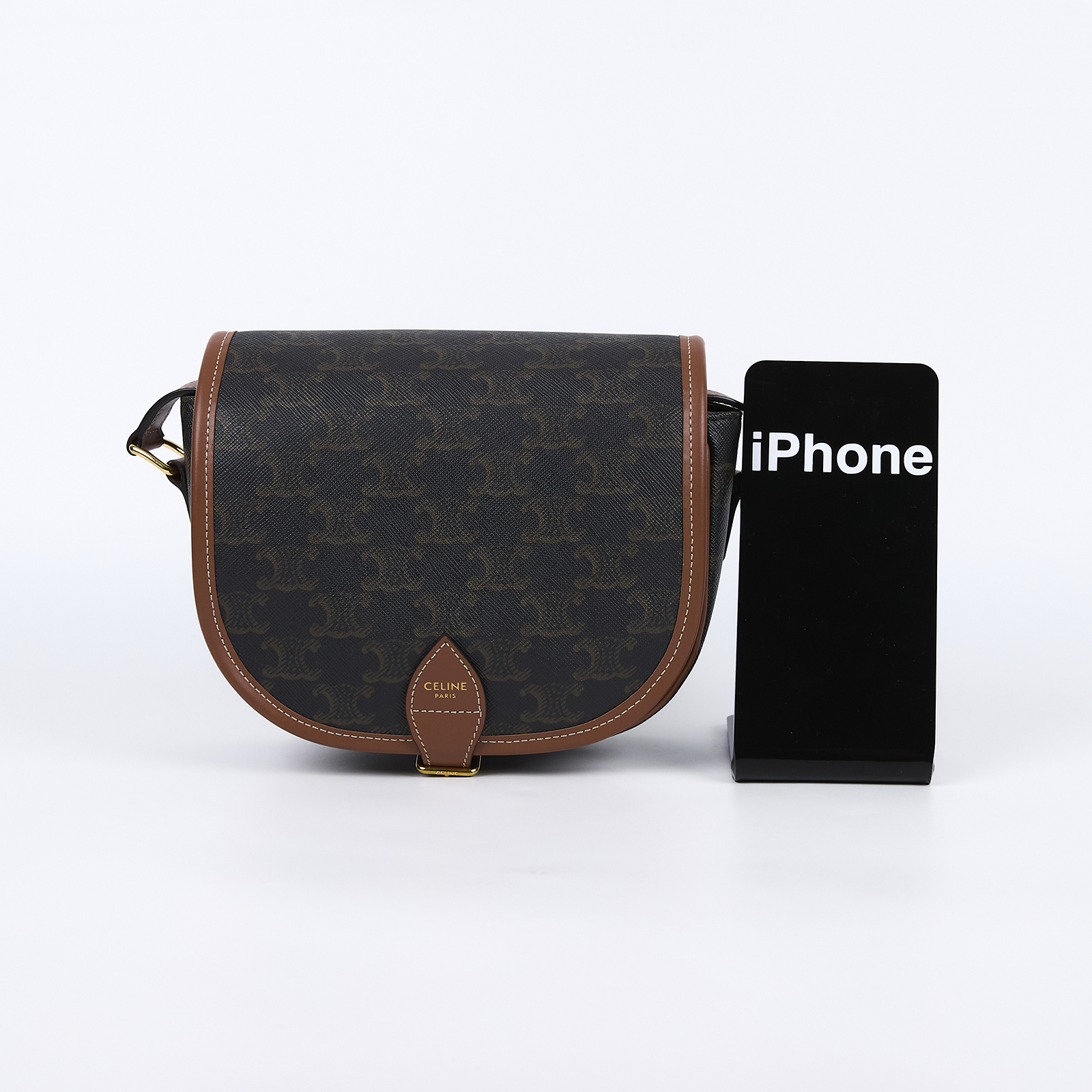 思琳 CELINE Triomphe帆布 中型 凱旋門 Folco 斜背 肩背 馬鞍包 191502BZJ 凱旋門MEDIUM FOLCO 防塵袋