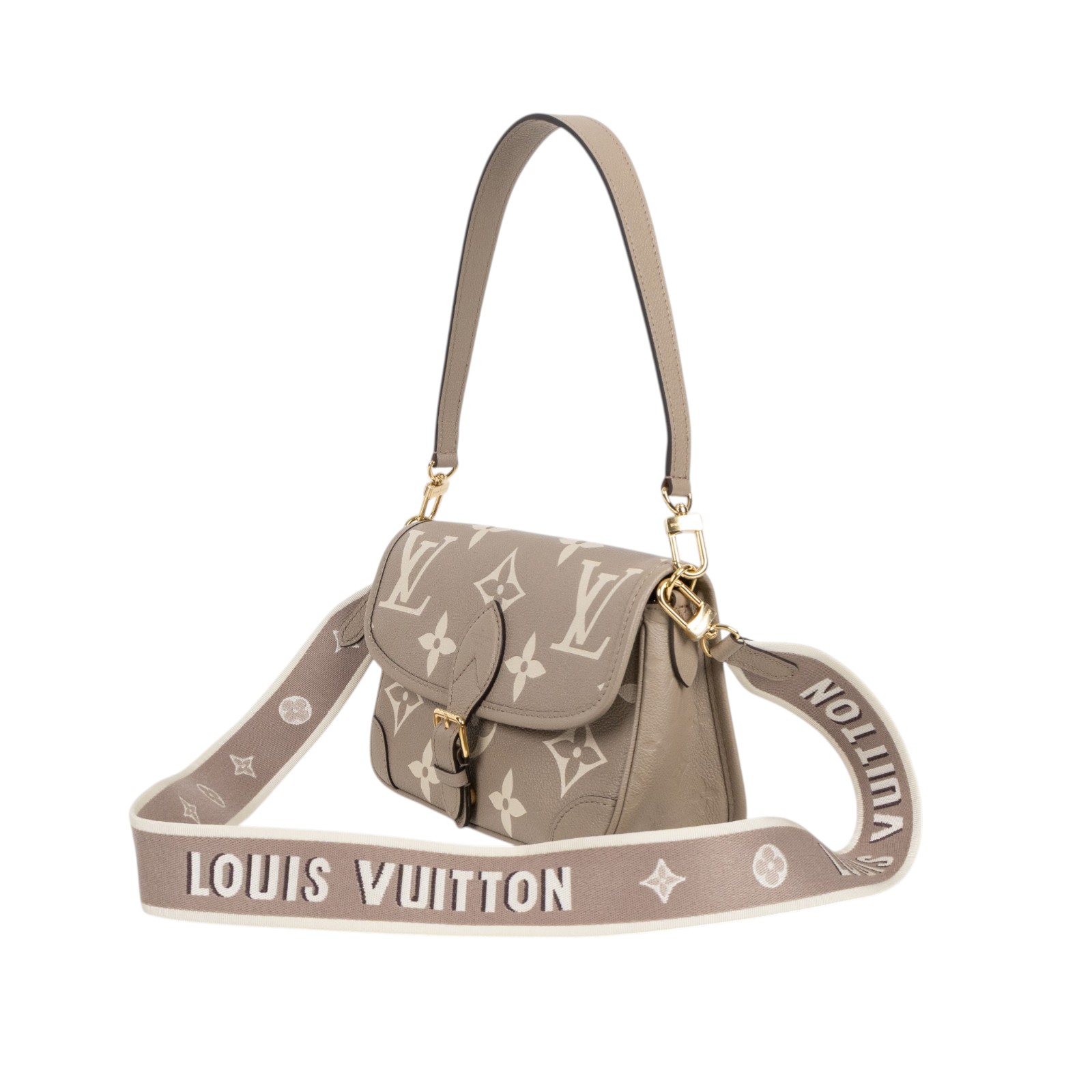 路易威登 LOUIS VUITTON Diane 腋下包法棍 單肩背包 斑鳩灰 奶油色 M46583 晶片款 斑鳩灰DIANE 防塵袋/背帶2