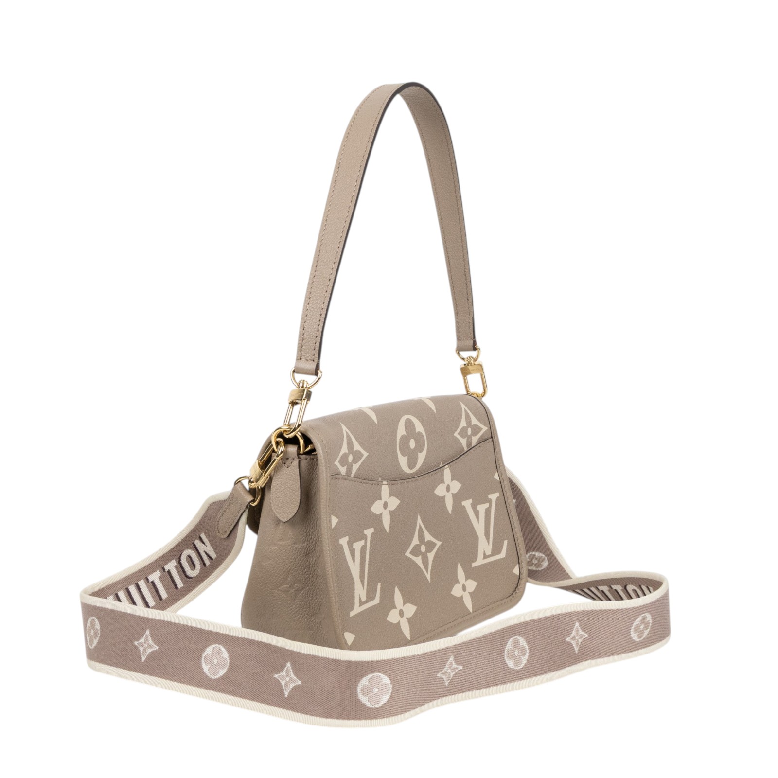 路易威登 LOUIS VUITTON Diane 腋下包法棍 單肩背包 斑鳩灰 奶油色 M46583 晶片款 斑鳩灰DIANE 防塵袋/背帶2