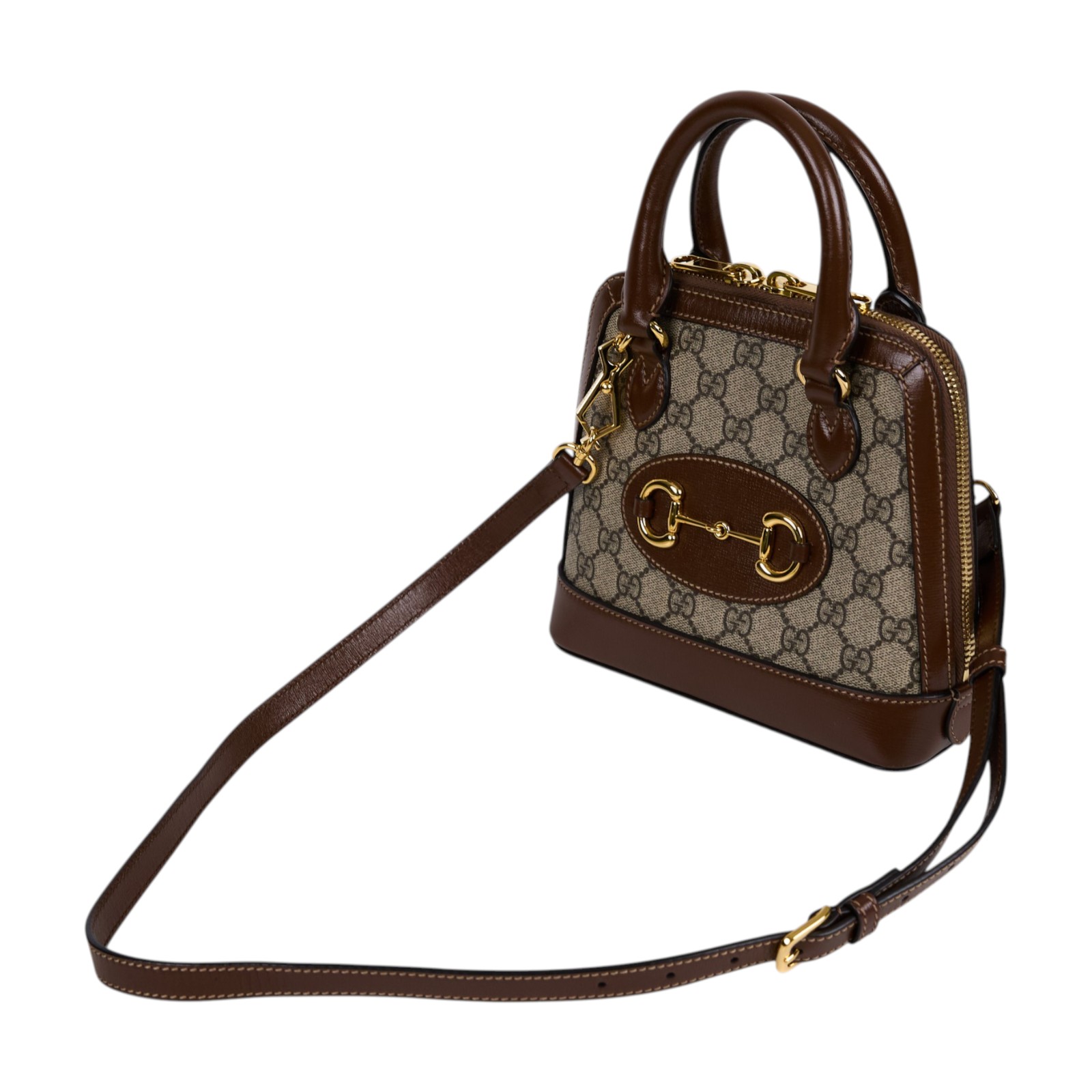 古馳 GUCCI Horsebit 1955 迷你 貝殼包 640716 92TCG 棕Horsebit 1955 肩背包 原廠盒子/防塵袋 ...