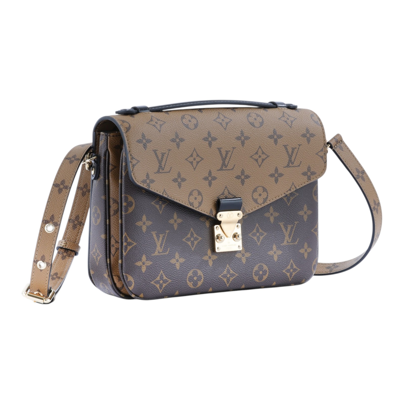 路易威登 LOUIS VUITTON Pochette Métis 拚色設計 釦式 手提 斜背包 M44876 晶片款  原廠盒子/防塵袋/背帶