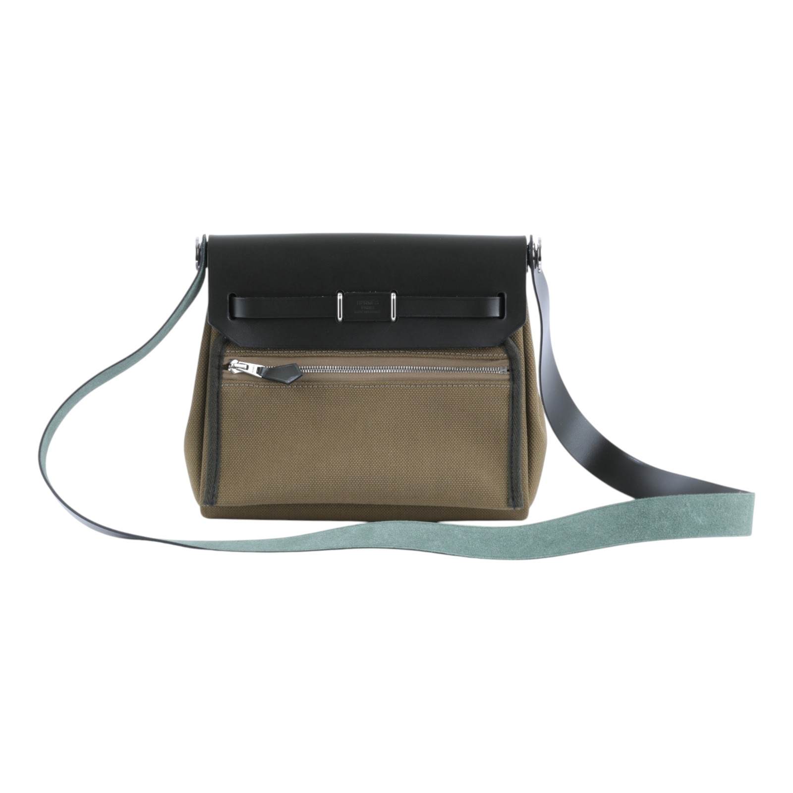 愛馬仕 Hermes Herbag Zip 20 銀色五金 橄欖綠色 黑色 H086430CKAR /G刻 橄欖綠HERBAG MINI 原廠盒子/防塵袋