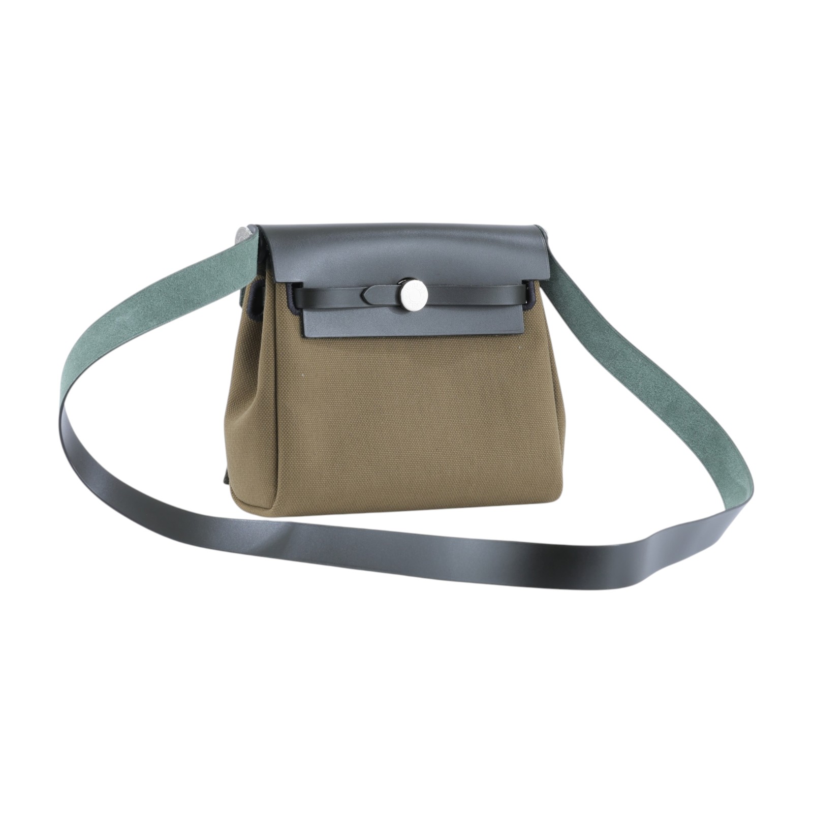 愛馬仕 Hermes Herbag Zip 20 銀色五金 橄欖綠色 黑色 H086430CKAR /G刻 橄欖綠HERBAG MINI 原廠盒子/防塵袋