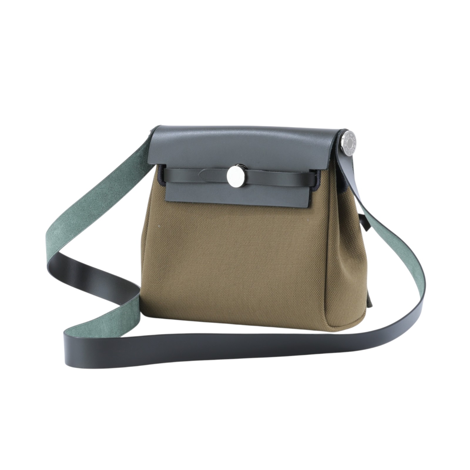 愛馬仕 Hermes Herbag Zip 20 銀色五金 橄欖綠色 黑色 H086430CKAR /G刻 橄欖綠HERBAG MINI 原廠盒子/防塵袋