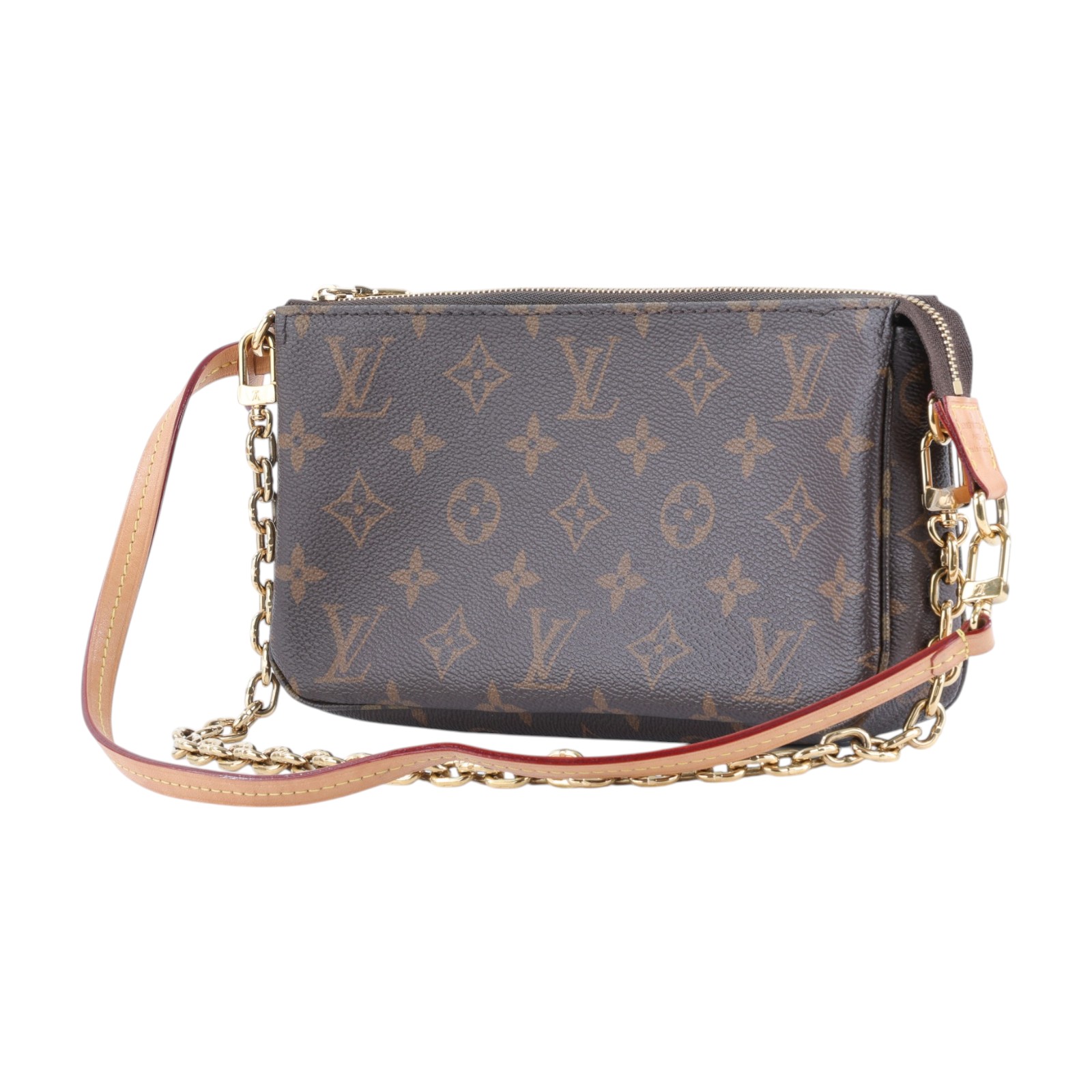 路易威登 LOUIS VUITTON Pochette Accessoires Monogram帆布 鏈帶 肩背 錢包 M82766 晶片款  防塵袋/原廠盒子/STARP