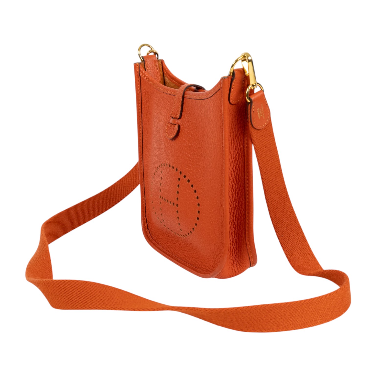 愛馬仕 Hermes Evelyne Bag Mini 伊芙琳包 Evelyne 16 EV16 Z 1G 012 AU Z刻橘色EVELYNE MINI 背帶