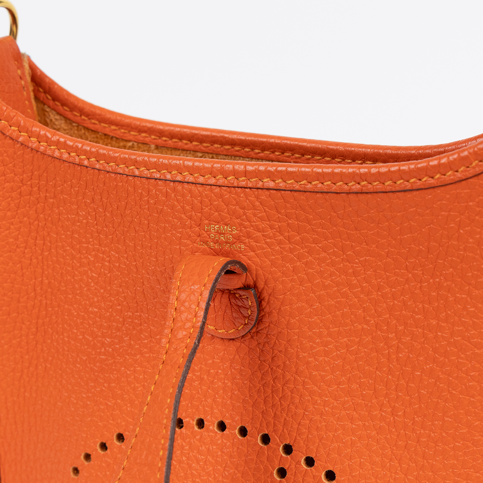 愛馬仕 Hermes Evelyne Bag Mini 伊芙琳包 Evelyne 16 EV16 Z 1G 012 AU Z刻橘色EVELYNE MINI 背帶