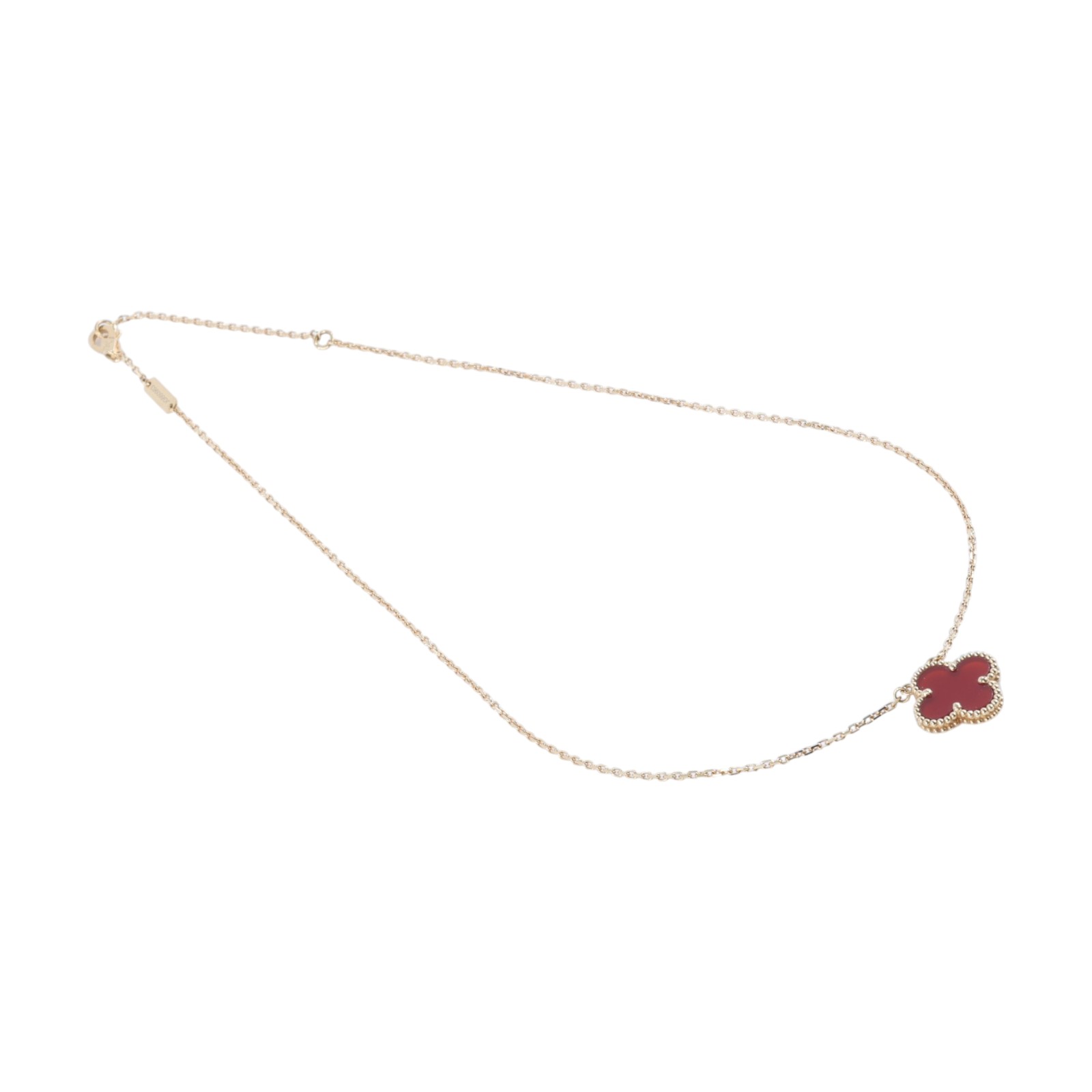 梵克雅寶 Van Cleef & Arpels Vintage Alhambra 吊墜 小型 VCARD38500 YG 紅玉隨項鍊 原廠盒子/防塵袋/保書