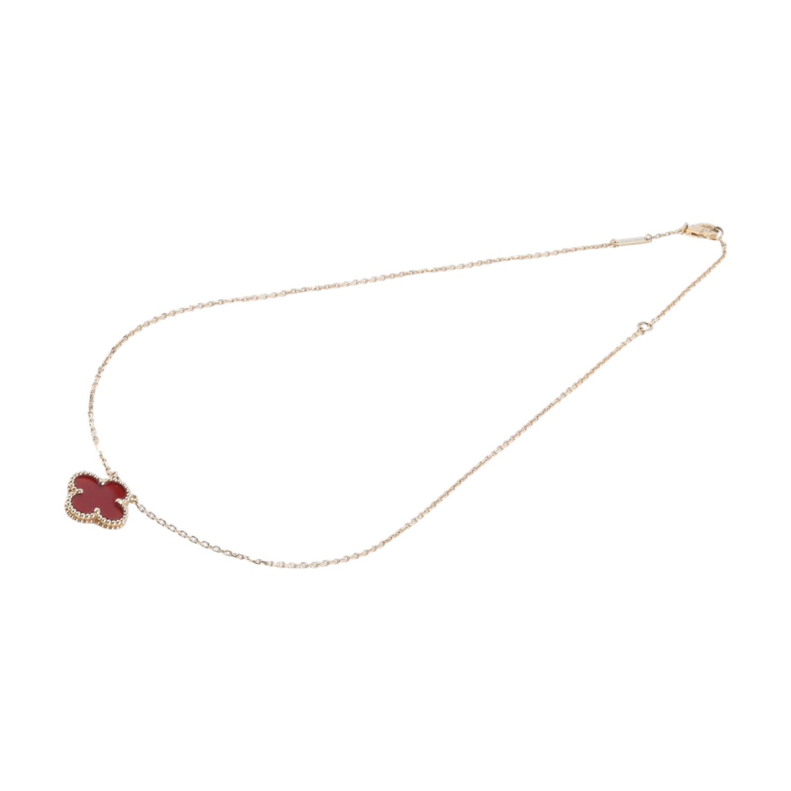 梵克雅寶 Van Cleef & Arpels Vintage Alhambra 吊墜 小型 VCARD38500 YG 紅玉隨項鍊 原廠盒子/防塵袋/保書