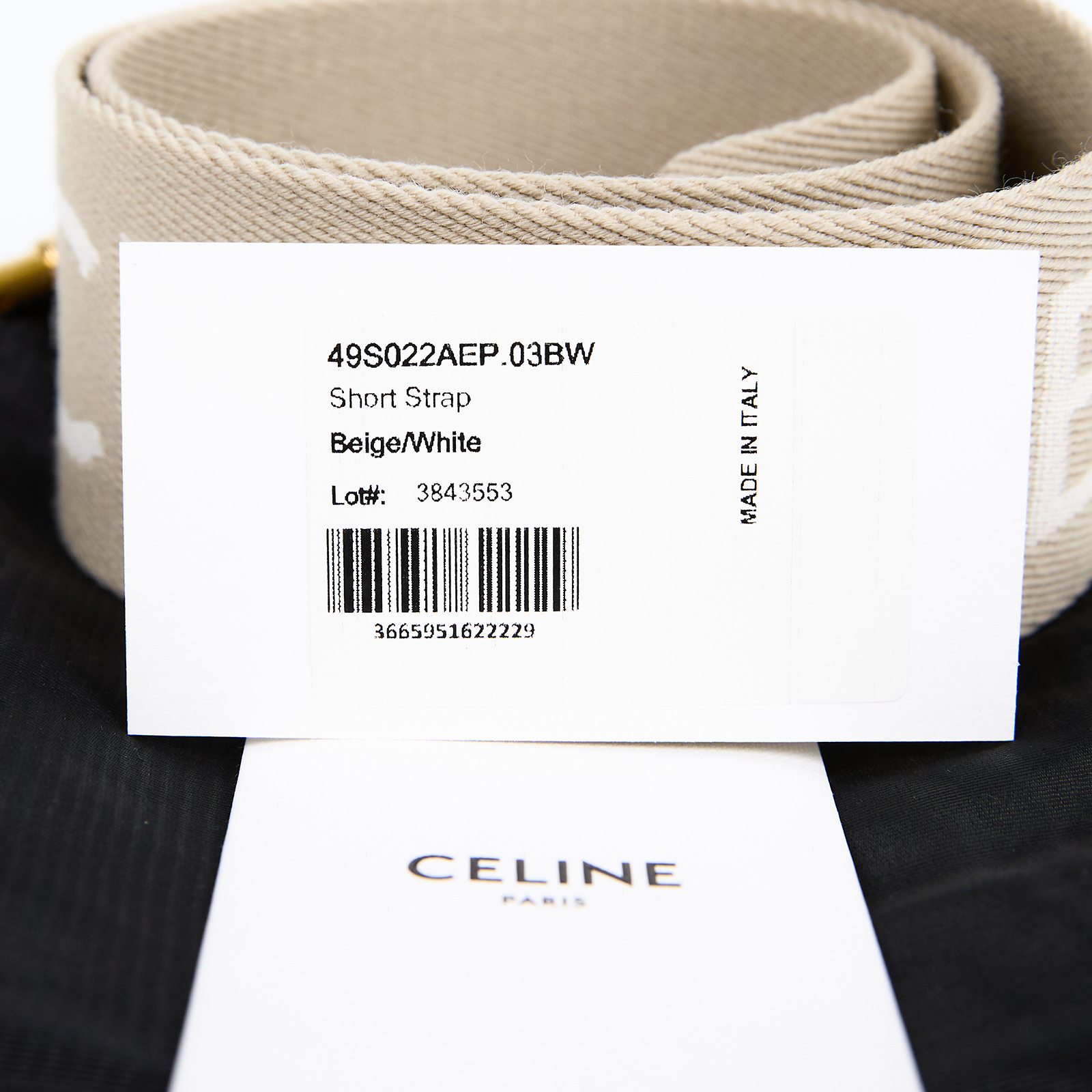 思琳 CELINE 緹花羊毛 短肩帶 49S022AEP 卡其帆布LOGO背帶 防塵袋