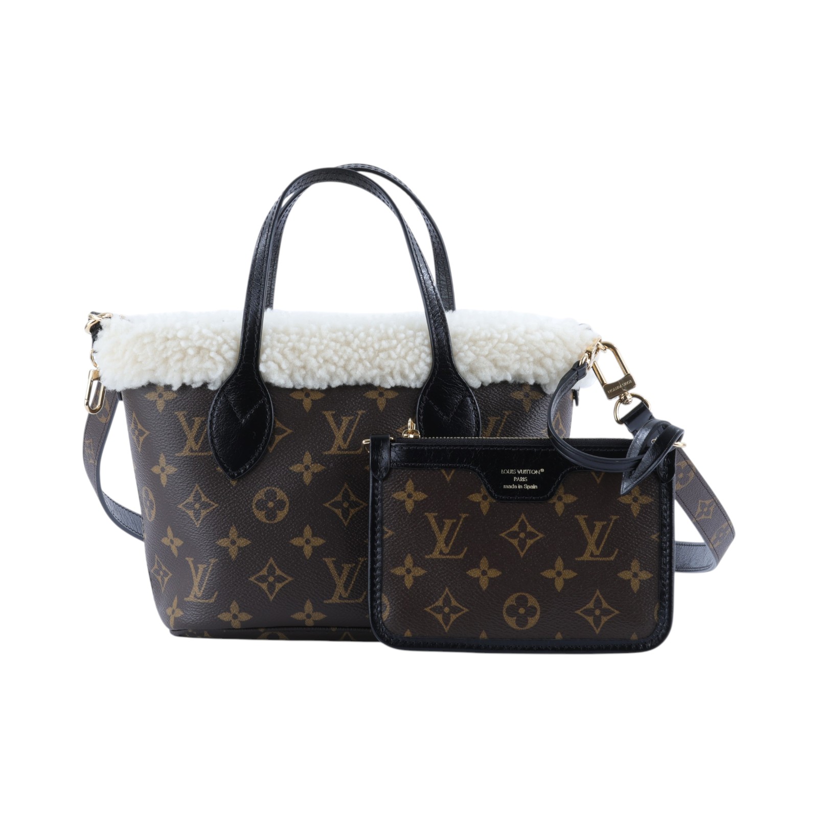 路易威登 LOUIS VUITTON Neverfull Bandoulière Inside Out BB 手提包 肩背包 斜背包 M26315 晶片款  內袋/背帶