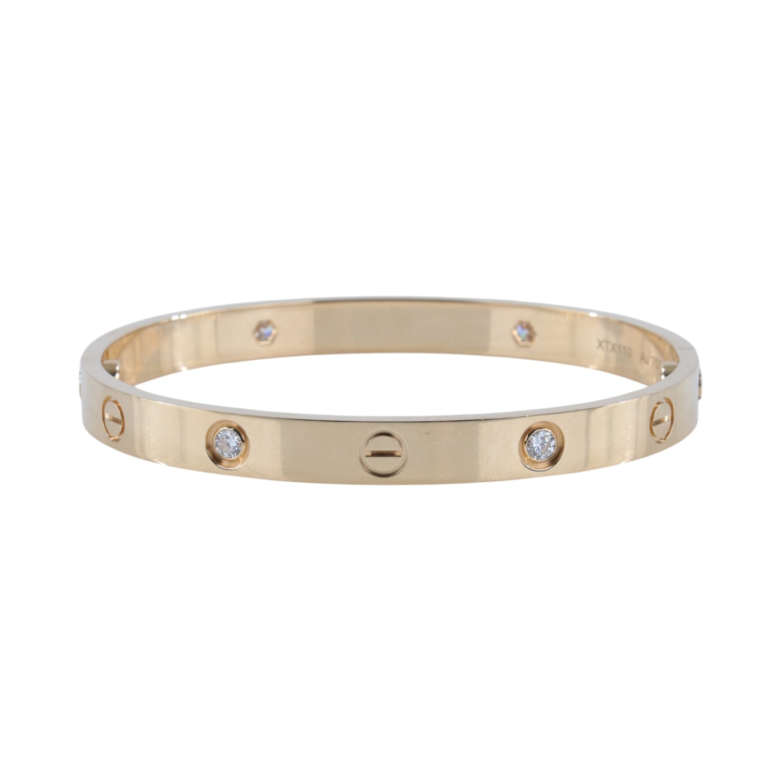 卡地亞 CARTIER Love 手環 經典款 4顆鑽石 B6070017 K18YG 4P LOVE手環 原廠盒子/保書/螺絲起子