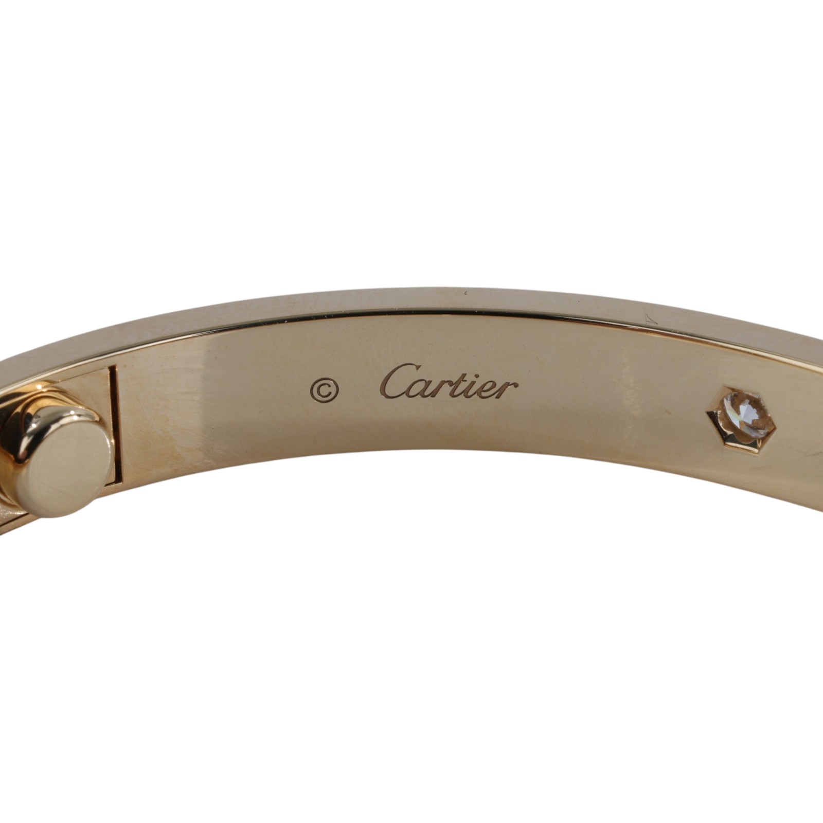 卡地亞 CARTIER Love 手環 經典款 4顆鑽石 B6070017 K18YG 4P LOVE手環 原廠盒子/保書/螺絲起子